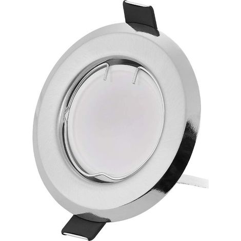 Set Aus 3 Superflachen Led-einbaustrahlern Mit Dimmbarem Leuchtmittelmodul, 3 X 5 W, Ausschnitt 2,5 Zoll (7–8,5 Cm), Warmweißes Licht, 120° Abstrahlwinkel