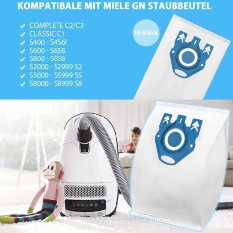 8-teiliges Staubsaugerbeutel-set, Kompatibel Mit 3d Efficiency Gn, Complete C2, C3, Classic C1, S2000, S5000, S8000, Ersatzteile Für Staubbeutel