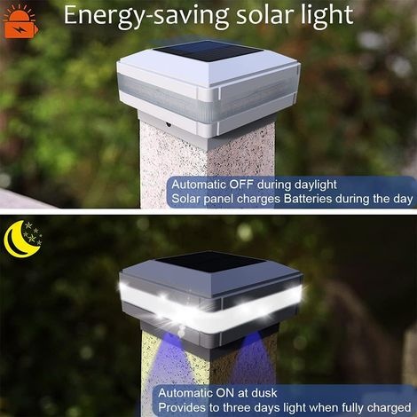 Solar-pfostenleuchten, Solarleuchten Für Außenzäune, Weiß