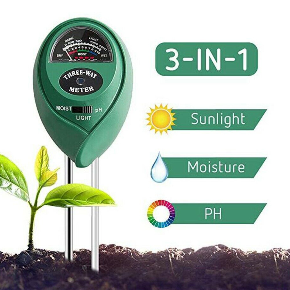 3-in-1 Digitaler Ph-tester, Bodenfeuchtigkeits- Und Sonnenlichtdetektor Für Pflanzen Und Gärten