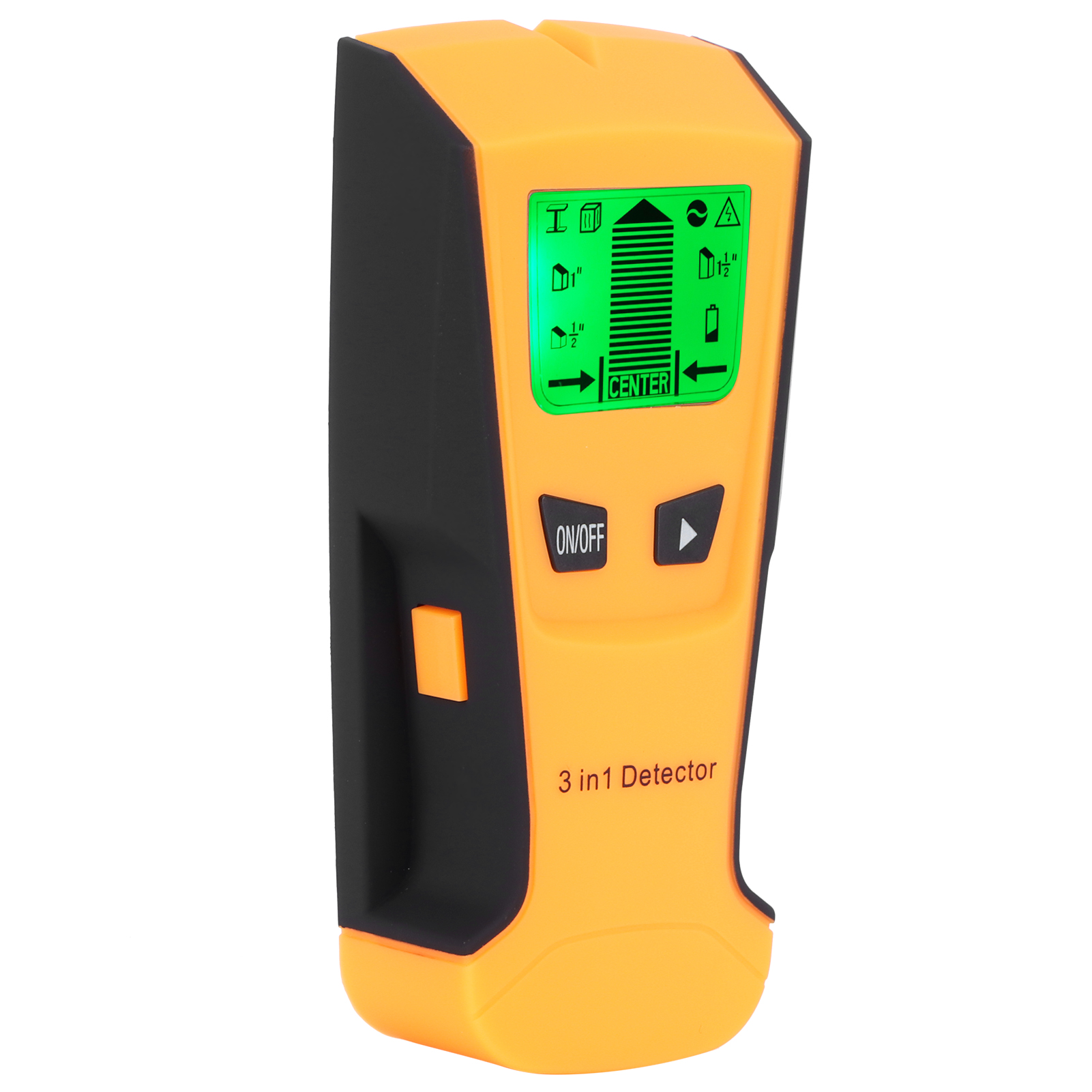 3-in-1-metall-/elektrokabel-/balkendetektor, Tragbarer Wandscanner, Lcd-bildschirm, Orange