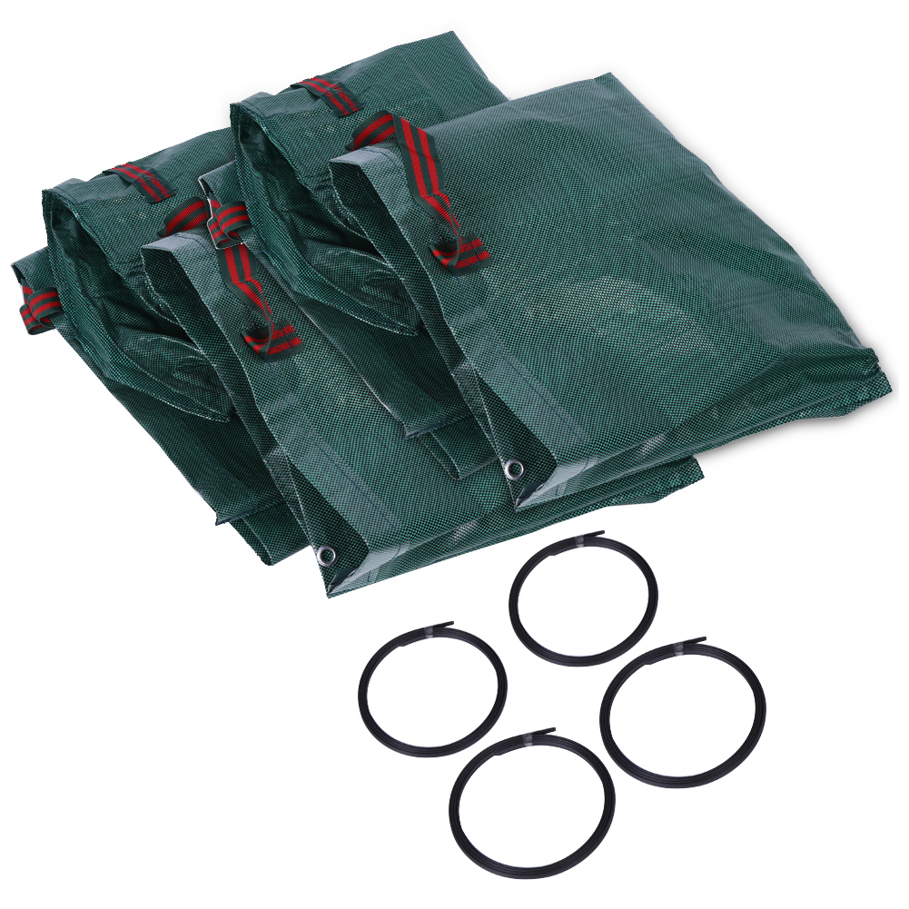 Set Mit 4 Großen, Tragbaren 270l-gewebesäcken Für Gartenabfälle, Hausmüll Und Grasschnitt-recycling.