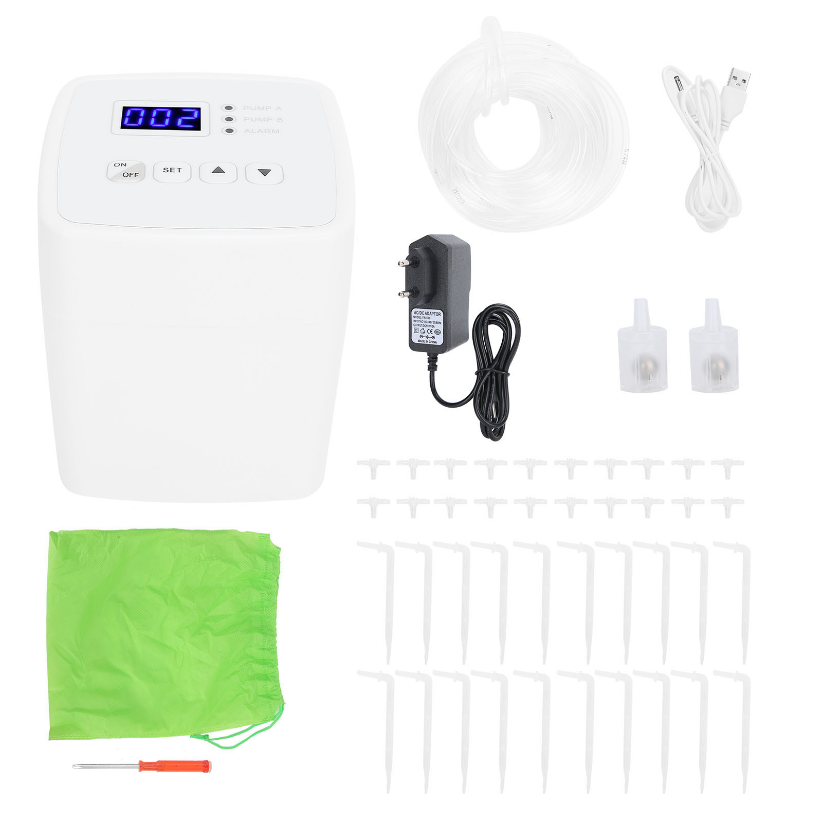 Automatisches Gartenbewässerungssystem Mit Intelligenter Bewässerungsuhr 100-240v, Doppelpumpe Für 20 Töpfe (eu)