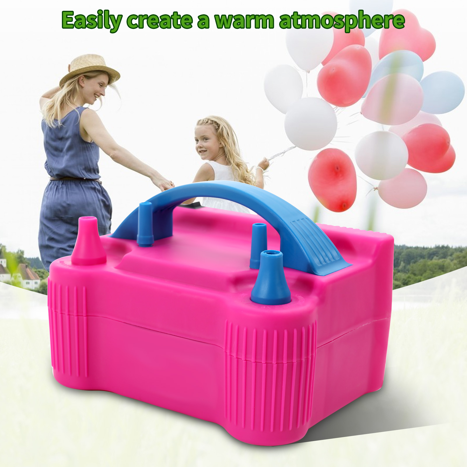 Tragbare Elektrische Ballonpumpe, 2-modus-ballonaufbläser Mit Doppeldüse Für Partydekoration