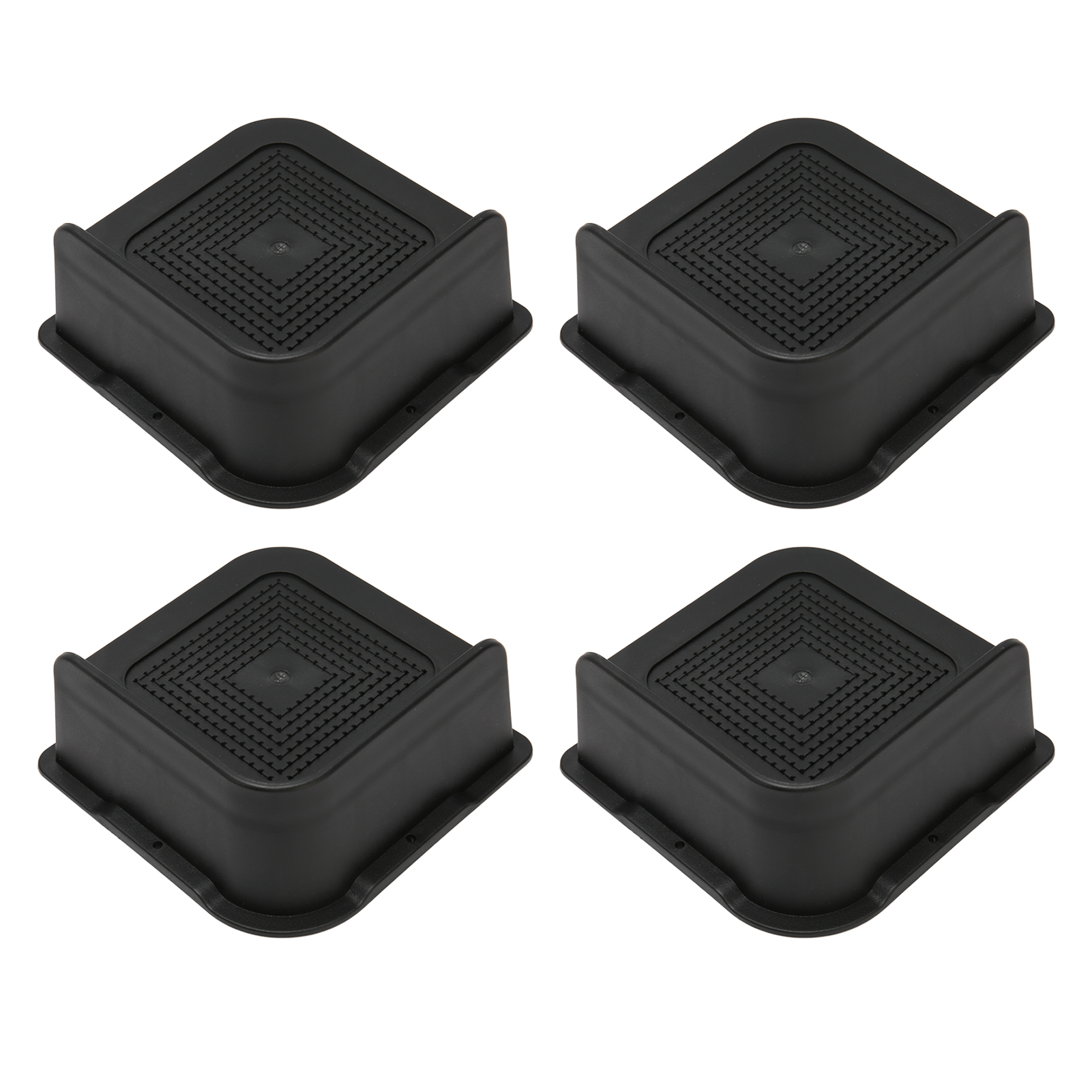 Set Mit 4 L-förmigen Abs-bettfüßen, Rutschfest, Für Stuhlbeine, Möbelfüße, Stützblöcke Für Schreibtische, Schränke, Sofas, Tische, Schwarz, 5,1 Cm / 2 Zoll