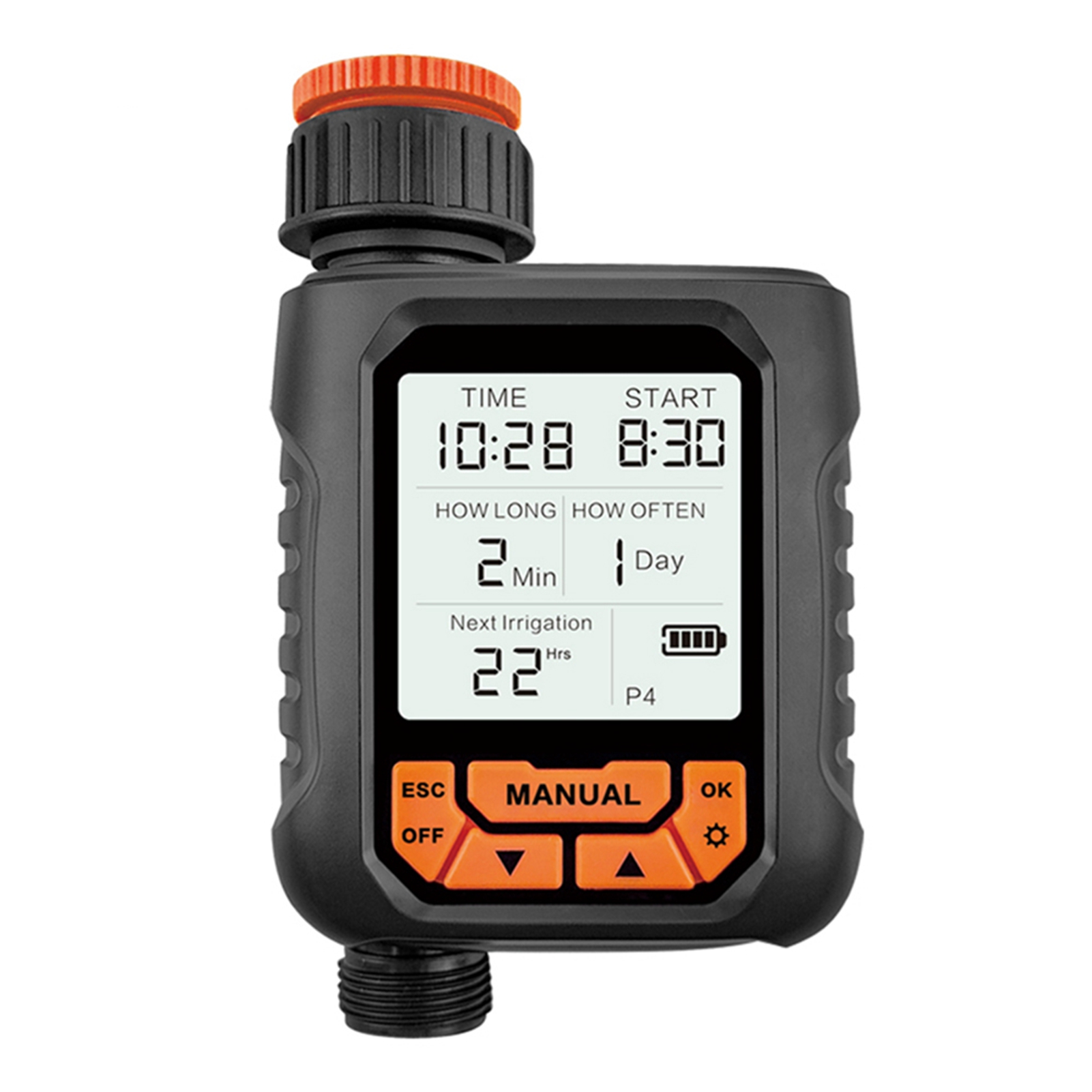 Automatischer Bewässerungstimer Für Gartenschläuche Im Außenbereich, 1 Auslass, Großes Lcd-display, Manuelle/automatische Bewässerung, Für Rasen Und Garten.