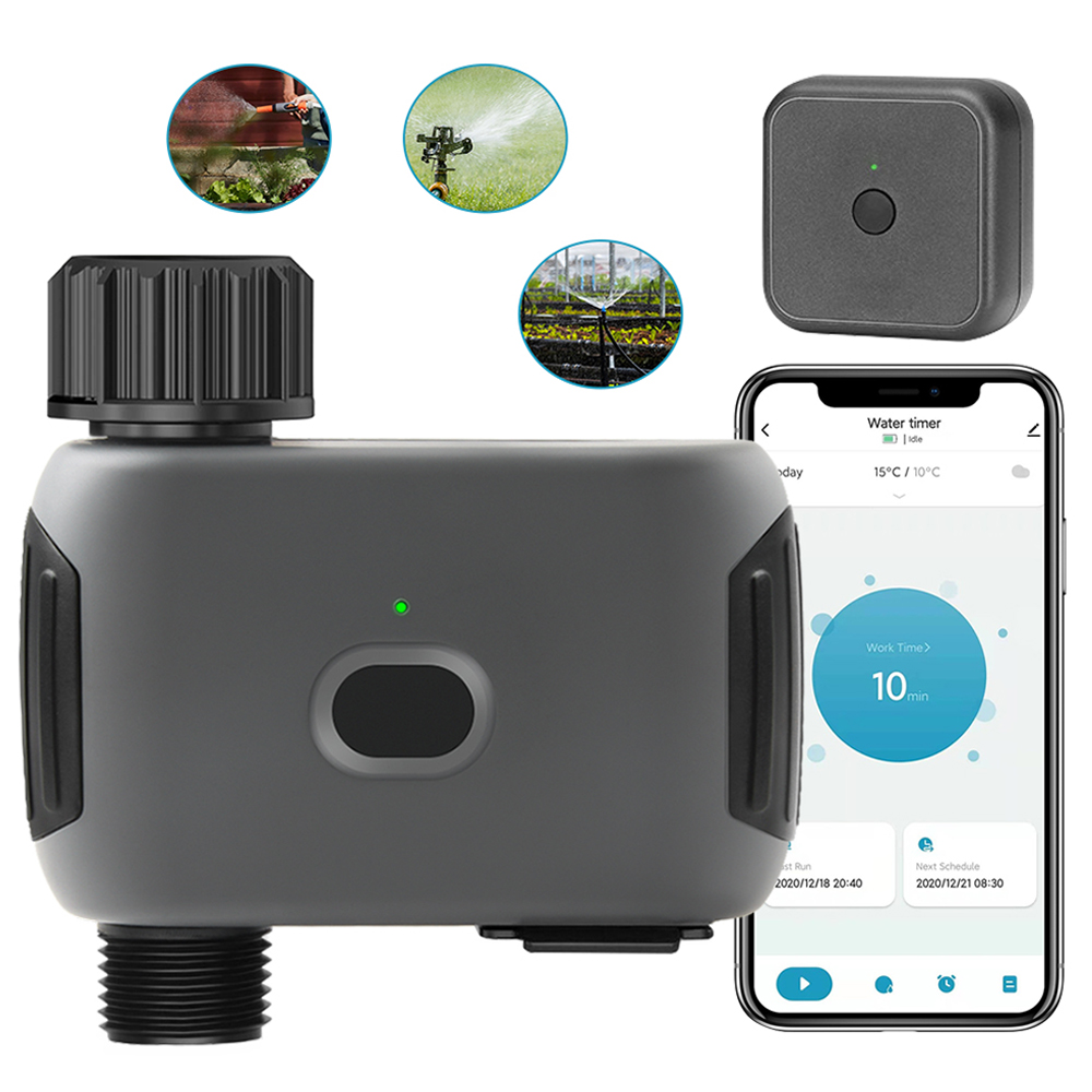 Intelligente Wlan-bewässerungsuhr Mit 1 Steckdose, App-steuerung, Regenverzögerung Und Programmierbarem Timer Für Gartenschläuche Mit Wlan-gateway.