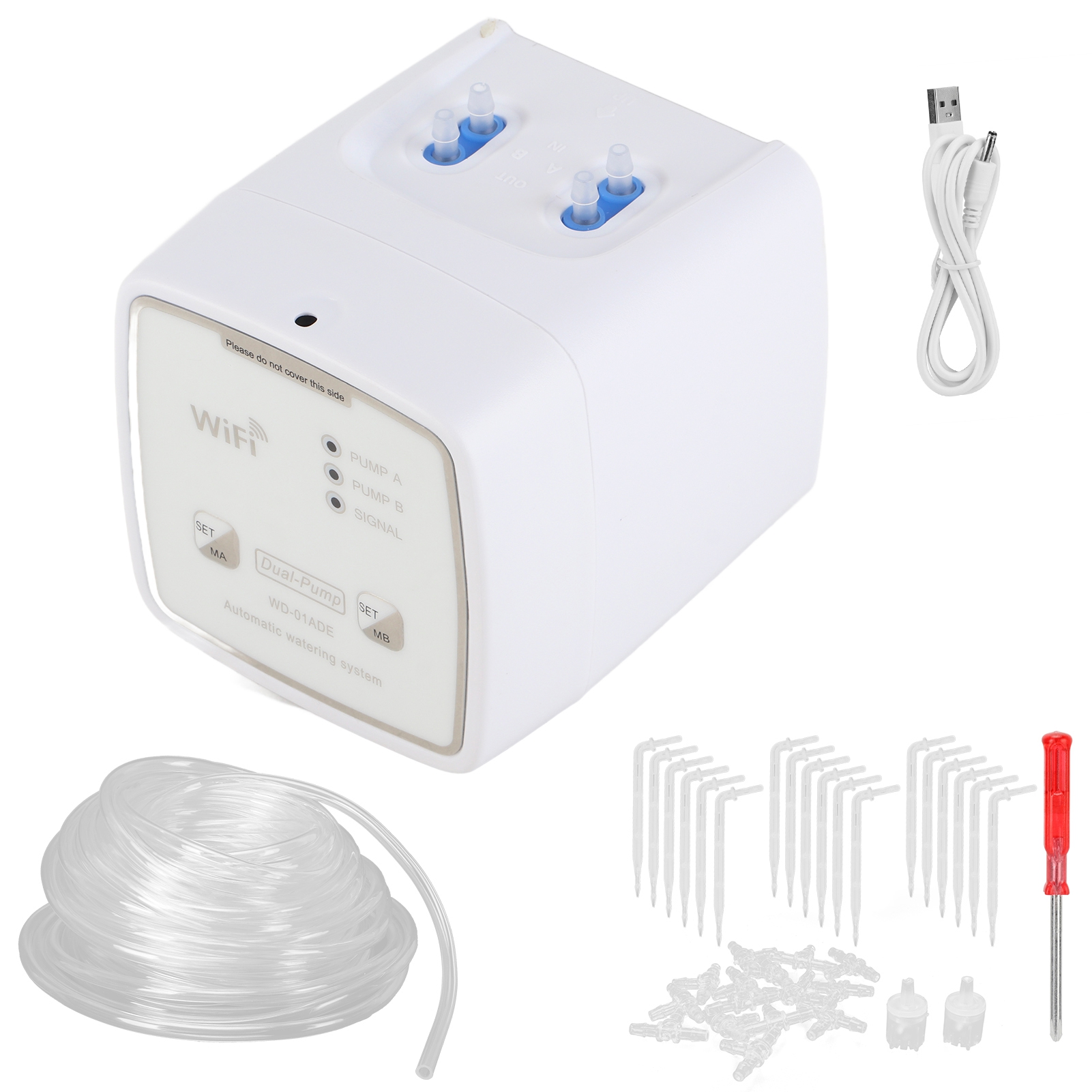 Intelligentes Tropfbewässerungssystem Mit Wlan-zeitschaltuhr Für Den Garten, Doppelpumpe, Eu-stecker, 100–240 V