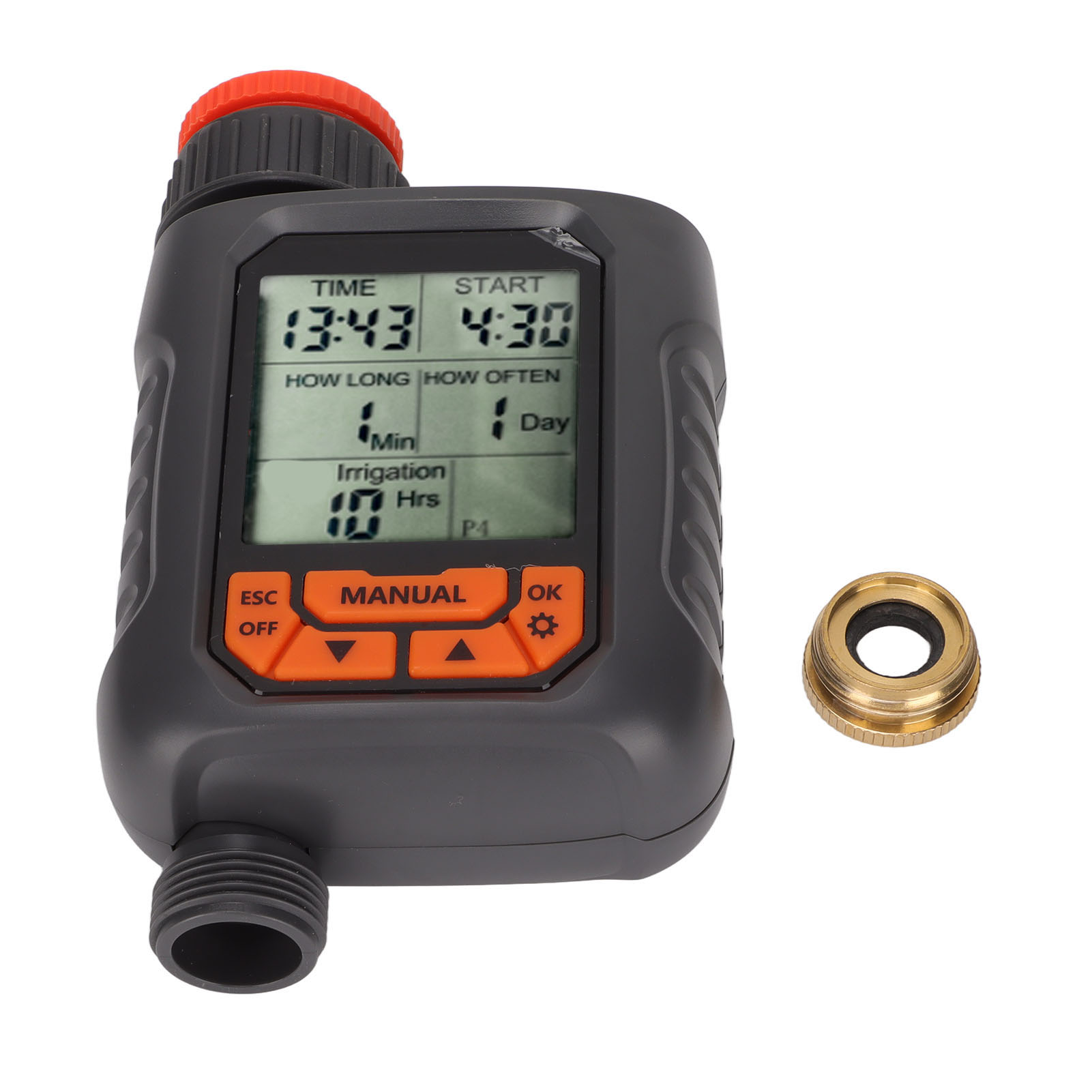G3/4 Ip65 Wasserdichter Bewässerungstimer Mit Großem Lcd-bildschirm Und Kupferadapter