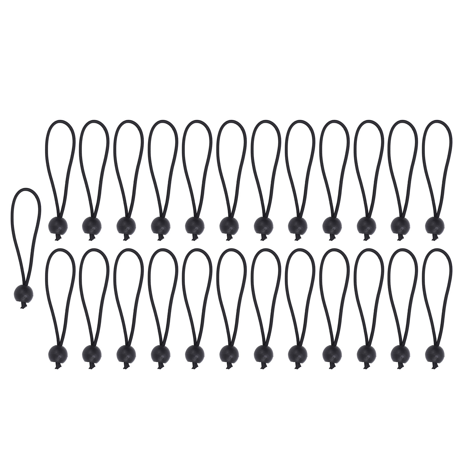Packung Mit 25 Elastischen Kugeln, 15 Cm Lang Und 3,5 Mm Im Durchmesser, Ideal Zum Befestigen Von Zelten, Planen Und Campingmarkisen.
