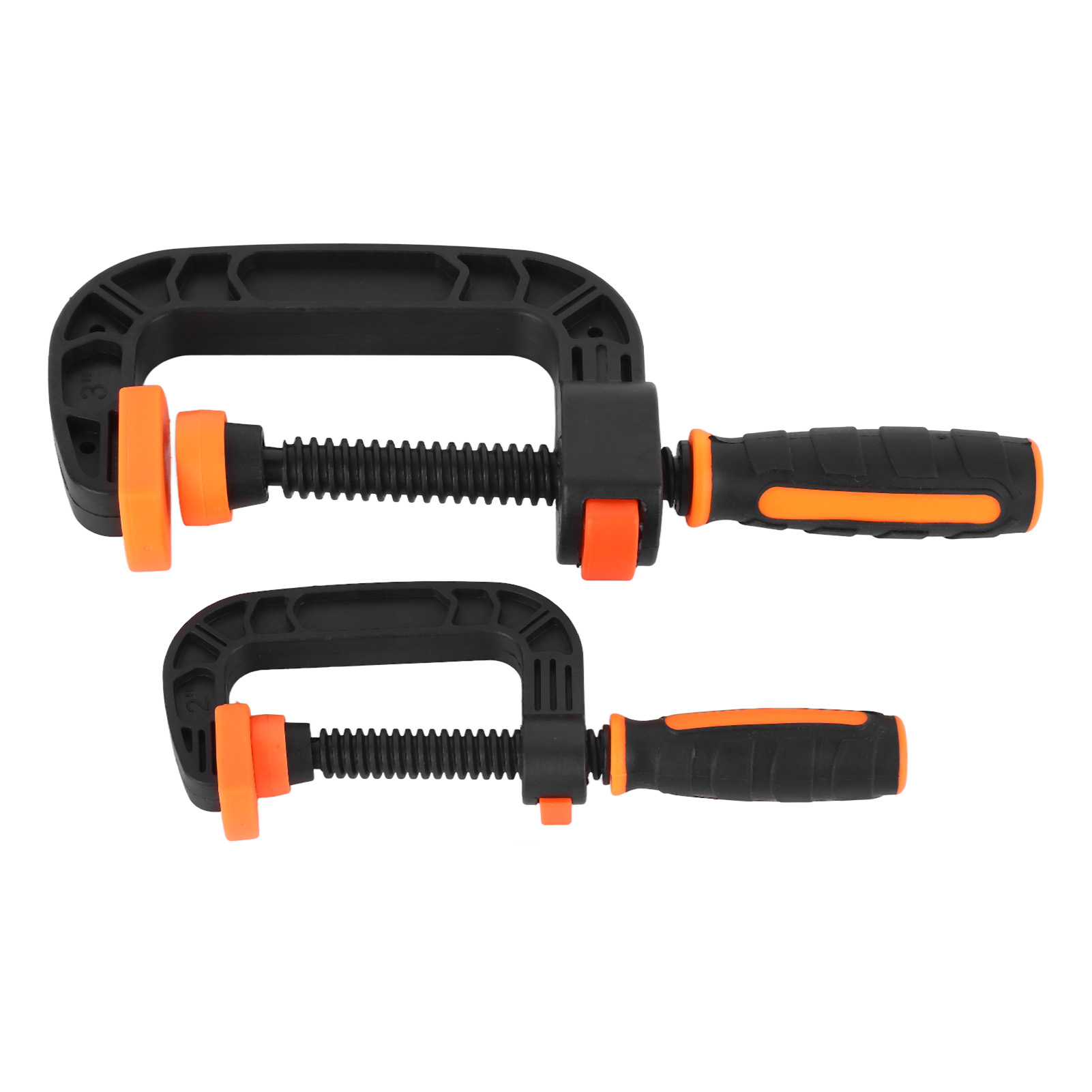 Set Aus 2 Verstellbaren 2- Und 3-zoll-c-klemmen Mit Schnellverschlussknopf, Rutschfest Und Ergonomisch, Für Holzbearbeitungs- Und Heimwerkerprojekte.