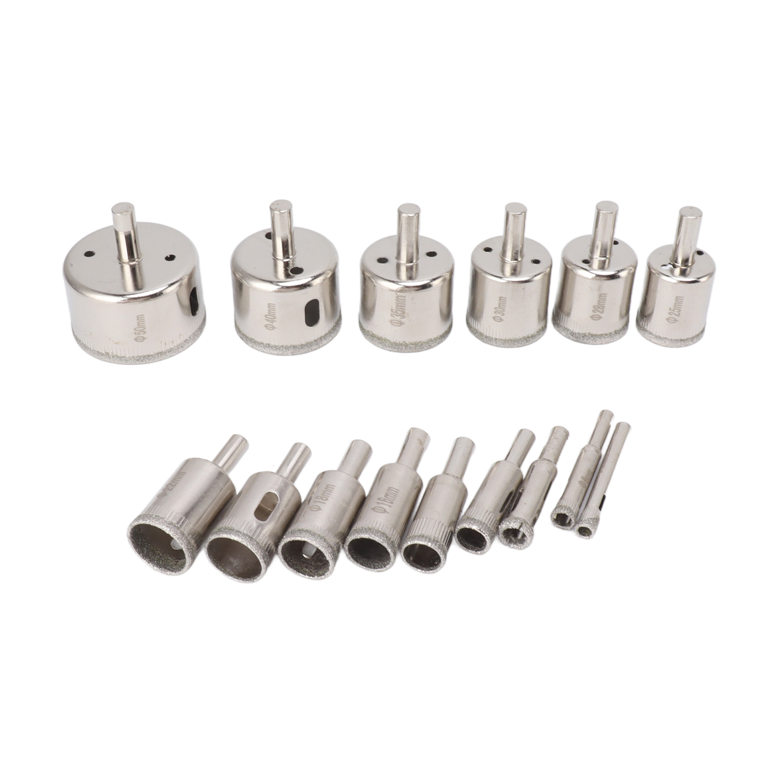 15-teiliges Diamantbohrer-set Zum Schneiden Von Glas, Fliesen, Keramik, Marmor Und Porzellan (6-8-10-12-14-16-18-20-22-25-28-30-35-40-50 Mm).