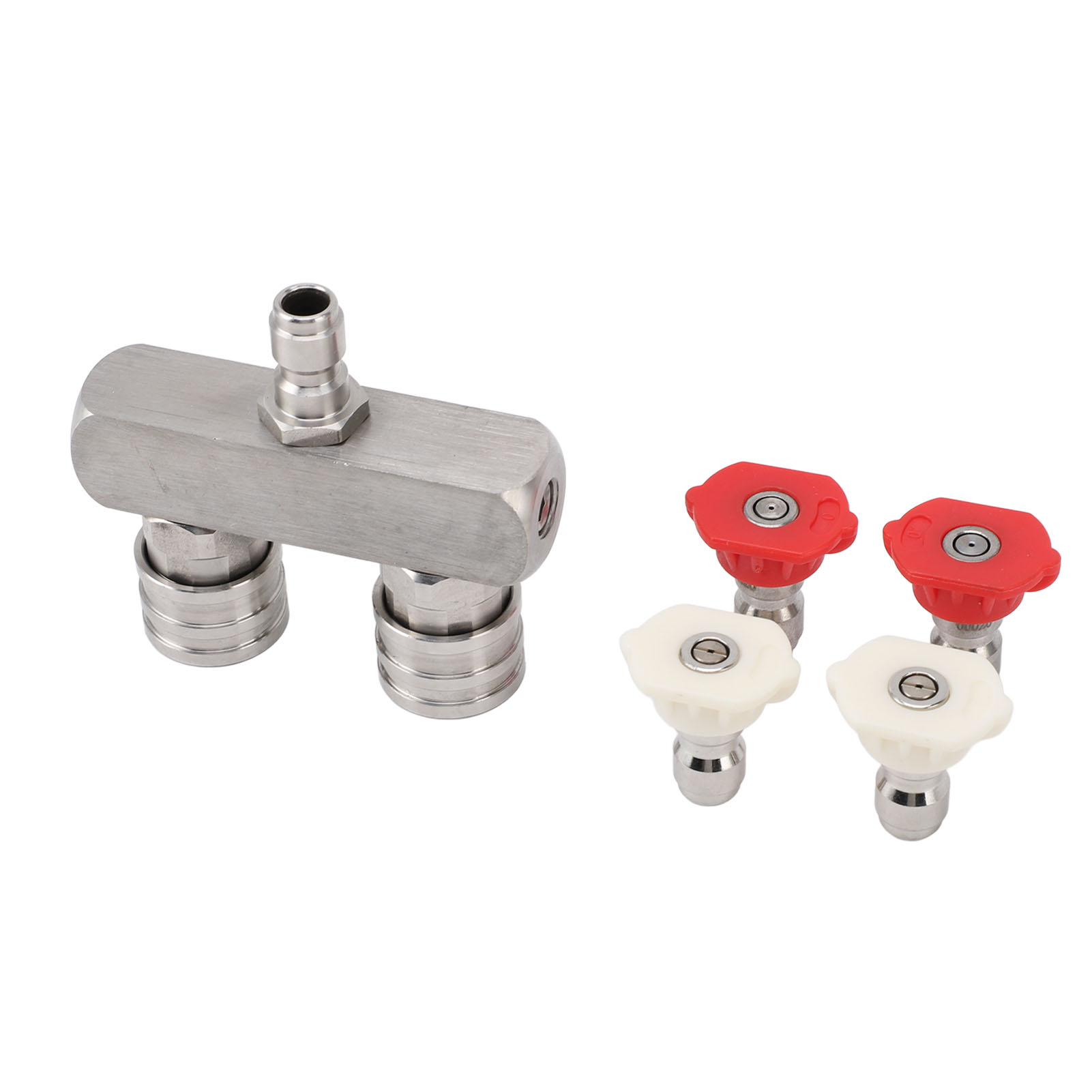 Doppeldüse Für Hochdruckreiniger Aus Edelstahl Mit 1/4"-schnellanschluss, 2 Farben, 2-in-1-düse Für Zubehör.