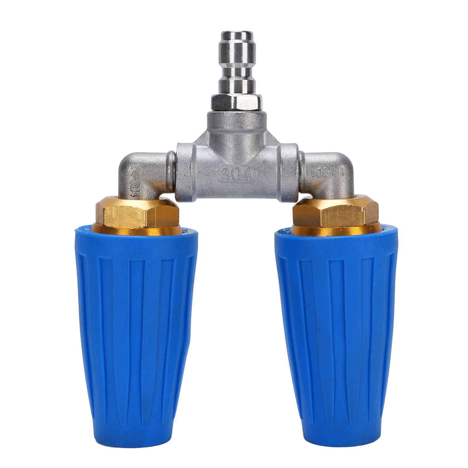 Doppelturbinendüse Für Hochdruckreiniger, 6,35 Mm (1/4 Zoll), Edelstahl, 4000 Psi, Für Garten- Und Autoreinigung (blau).