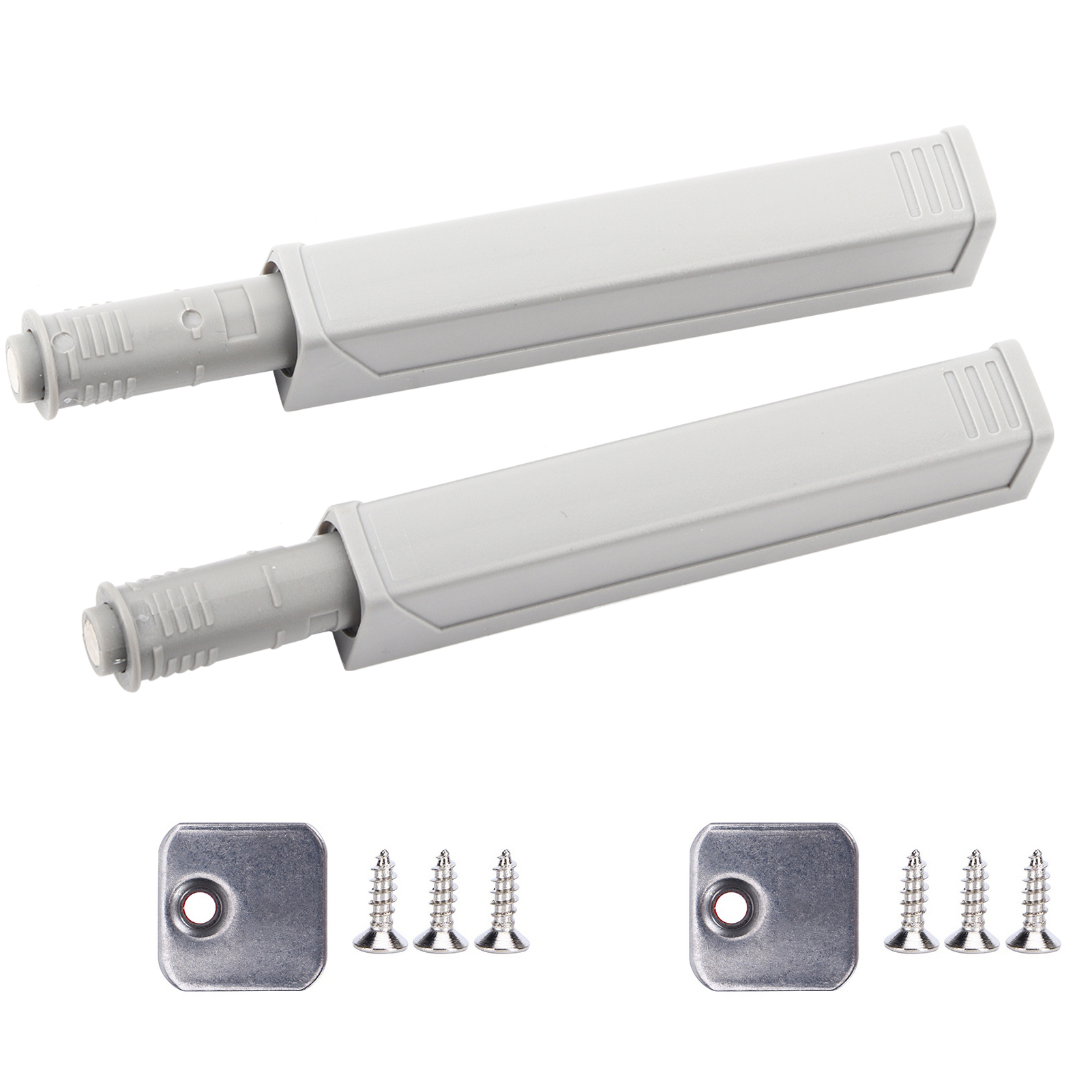 Set Aus 2 Druckriegeln Mit Dämpfer Für Schranktüren, Schubladen Und Schränke.