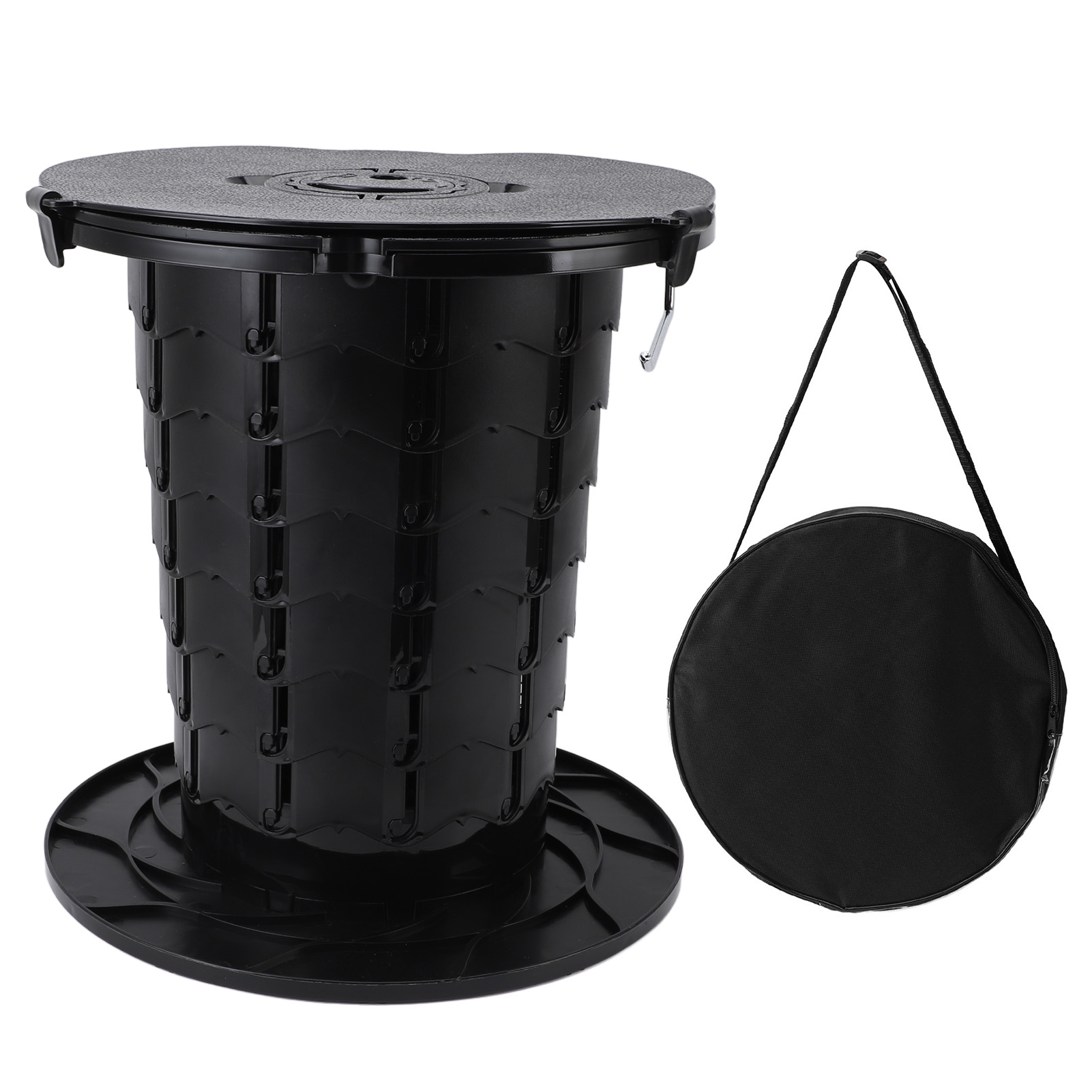Tragbare, Einziehbare Und Faltbare Reisetoilette Mit 7 Verstellbaren Höhenstufen, Ideal Für Camping, Für Erwachsene Und Kinder. Tragkraft: 150 Kg. Farbe: Schwarz.