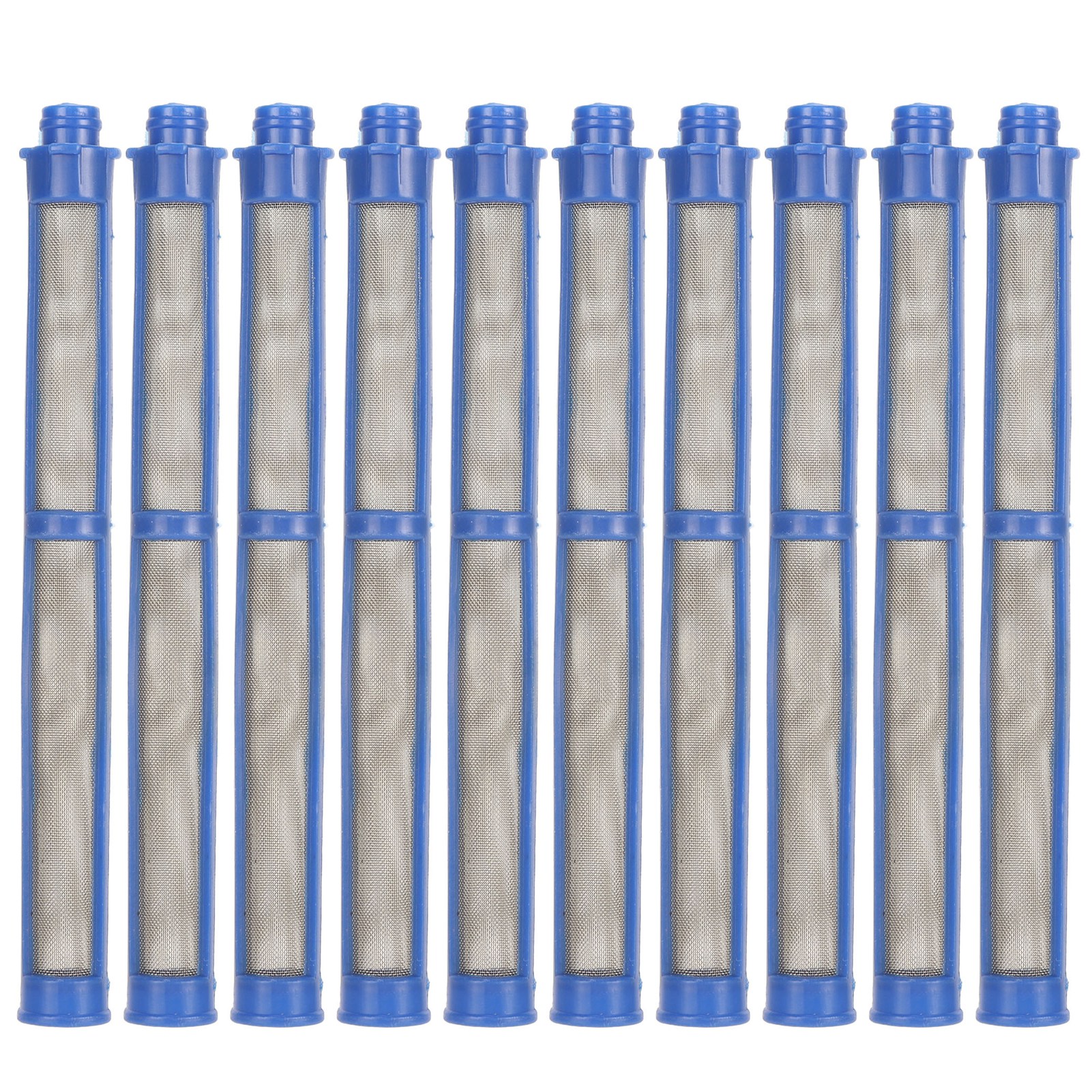 Packung Mit 10 Hocheffizienten Ersatzfiltern Für Airless-farbspritzpistolen, Blau, 100 Mesh. Zubehör Für Malerarbeiten.