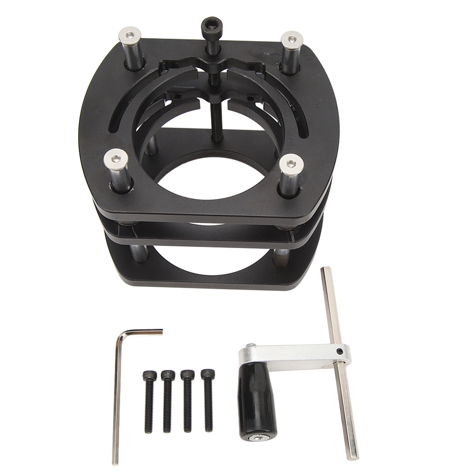 Fräsenhebesystem Mit Aluminiumlegierungsfuß Und 4-backen-spannsystem, Schwarz, Für Bündigfrästisch