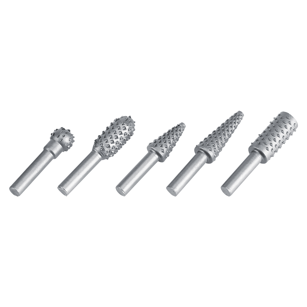 Set Mit 5 Rotationsfräsern Aus Hartmetall, 6,3 Mm Schaft, Bohrer Für Holzschnitzereien