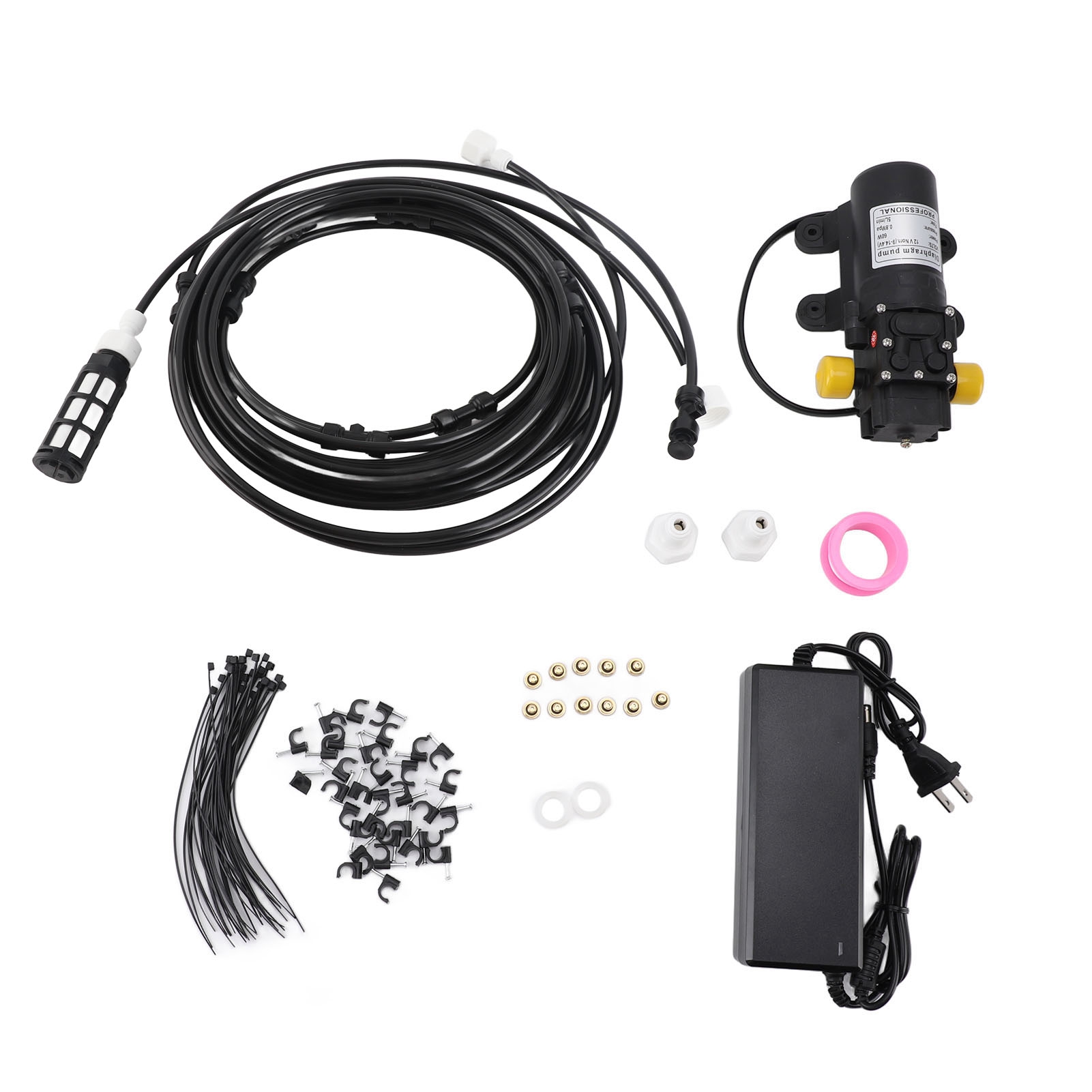 Effizientes Nebelsystem Für Den Außenbereich Mit 9 M Pumpe, Filtern, Düsen, Netzteil Und Nebelschlauch-set Für Garten, Terrasse Und Hof.