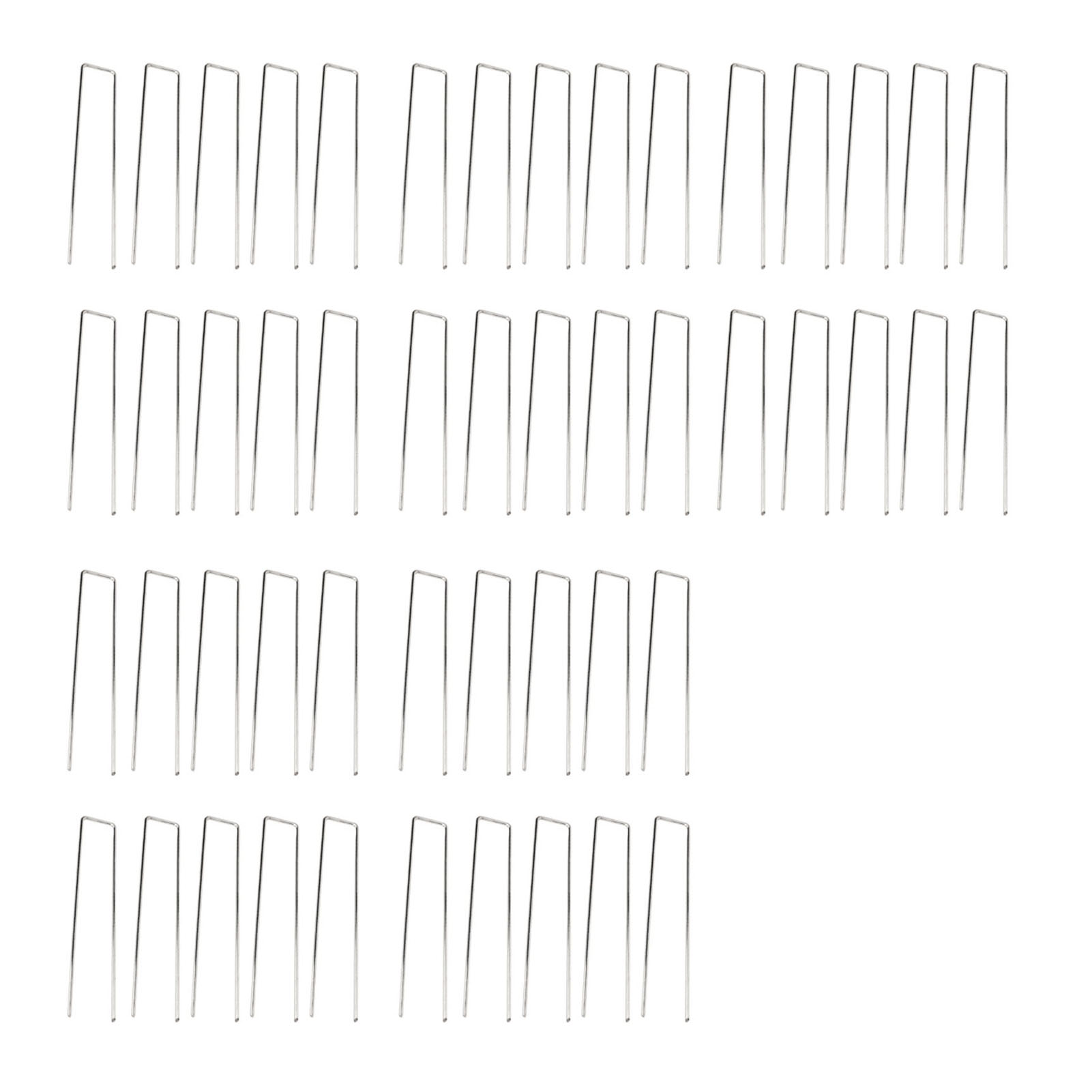 Packung Mit 50 U-förmigen, Verzinkten Stahl-gartenheringen, Robuste U-förmige Zeltnägel, 4 X 10 Cm, 0,4 Mm Dick
