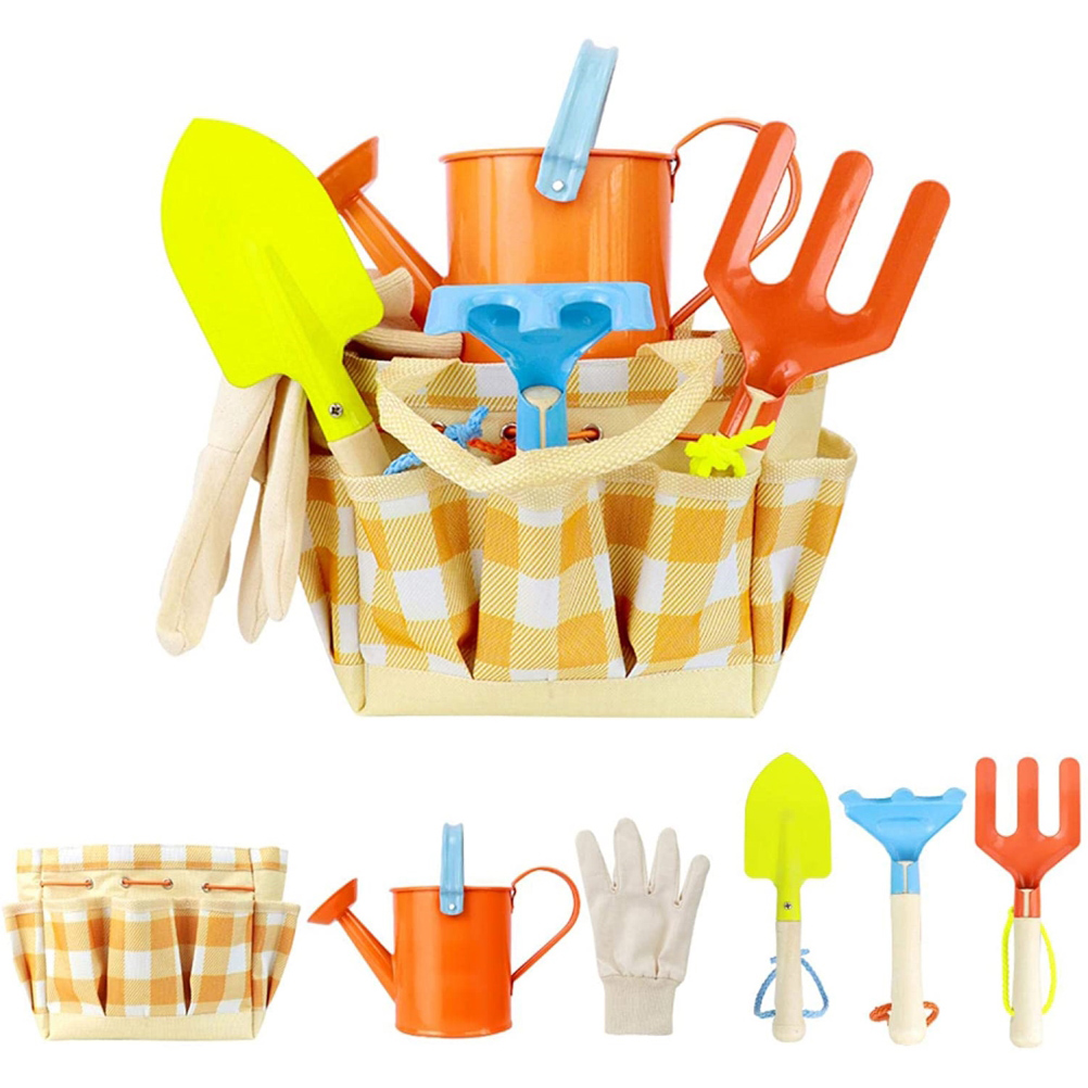 Kinder-gartengeräte-set Mit Tragetasche, Strandspielzeug Und Gartenzubehör. Ideales Geschenk Für Kinder.
