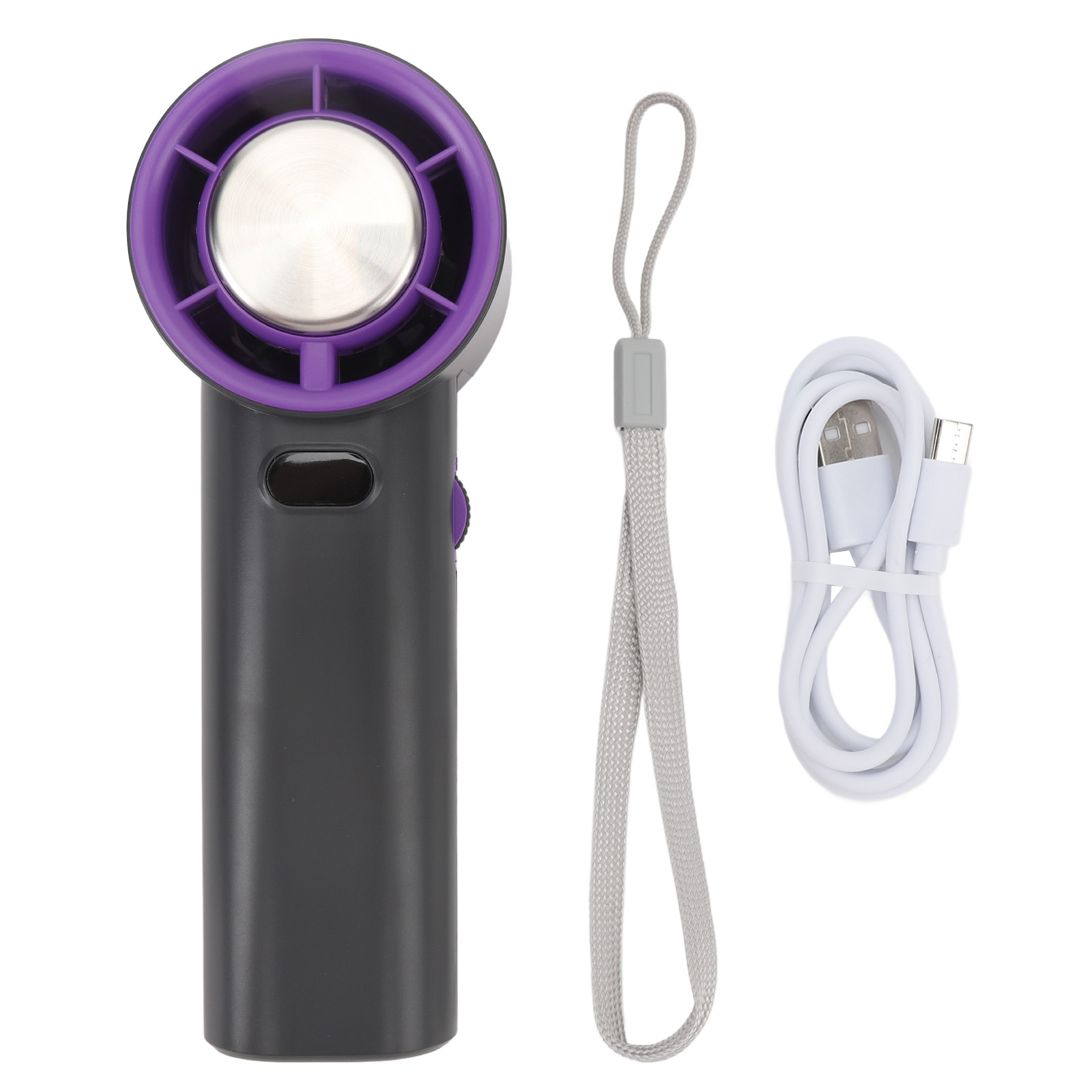 Tragbarer Ventilator Mit Schnellladefunktion Über Usb, Display Und Integrierter Eisfunktion, Ideal Für Reisen Und Outdoor-aktivitäten (grau).