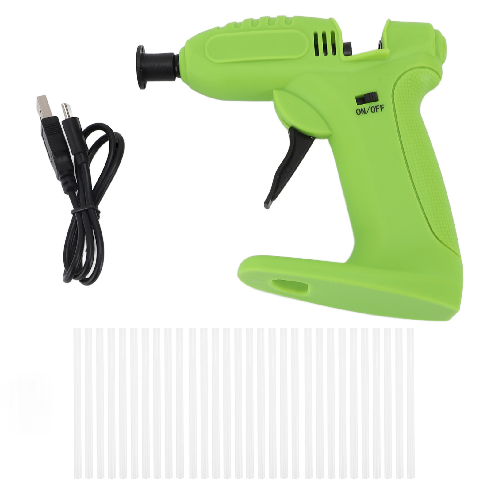 3,7v Usb-wiederaufladbare Kabellose Heißklebepistole, Heißklebewerkzeug-set Mit 30 Klebesticks Für Kunstprojekte, Heimwerken Und Reparaturen (grün).