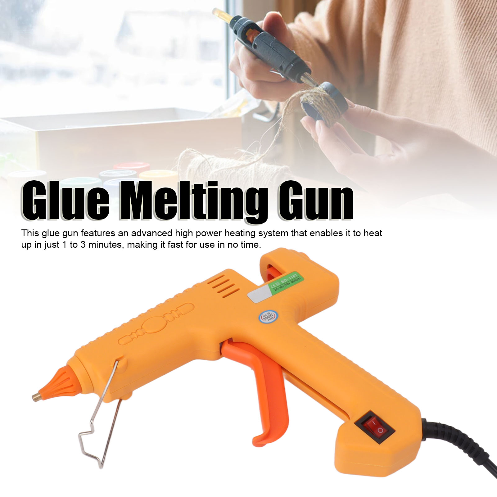 300-watt-heißklebepistole, Mini-heißklebepistole Für Heimwerkerarbeiten, Reparaturen Im Haushalt, Schule, Kunst Und Dekoration.