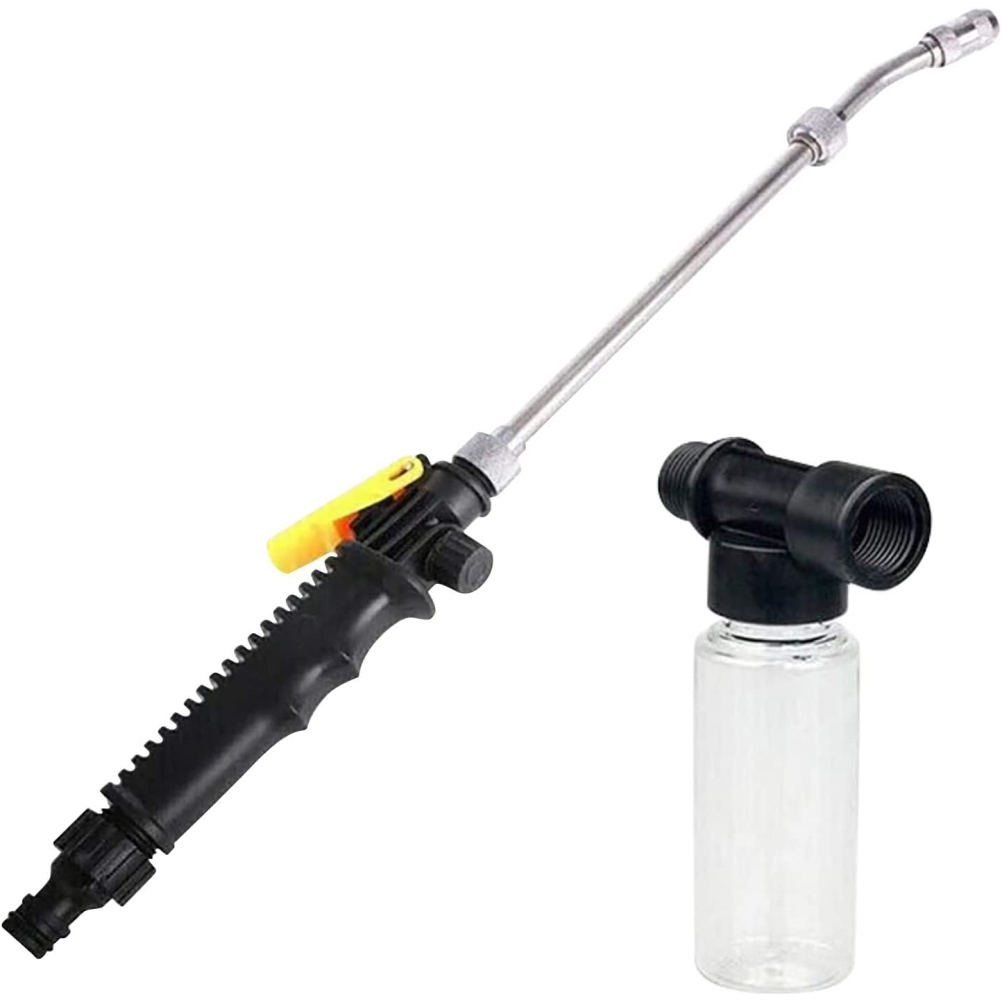 2-in-1-hochdruckreiniger Mit Tragbarer Sprühlanze, Verstellbarer Düse Und Schaumflasche Für Autowäsche Und Gartenarbeit.