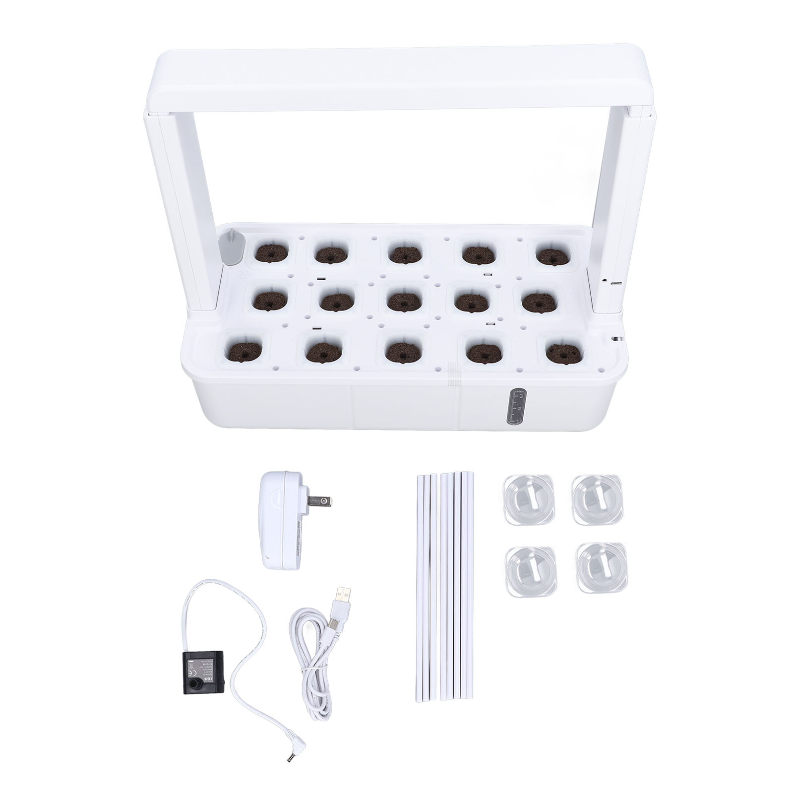 Hydroponisches Gartensystem Mit Led-beleuchtung, Zimmerpflanzensystem, Weiß, 100–240 V, Us-stecker