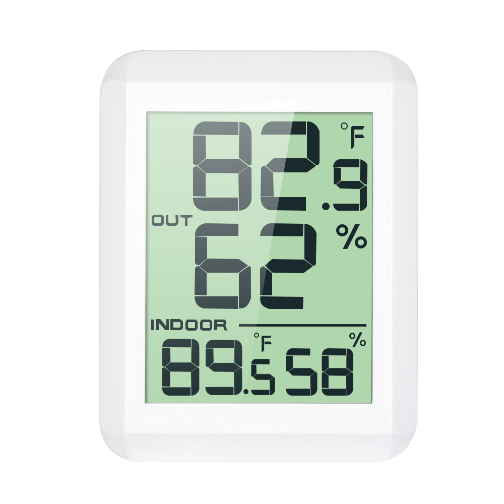 Mini-funkthermometer Mit Lcd-display, Zeigt Temperatur Und Luftfeuchtigkeit In °c/°f An, Für Den Innen- Und Außenbereich. Inklusive Aufstellfuß Für Schlafzimmer Oder Aufbewahrung.