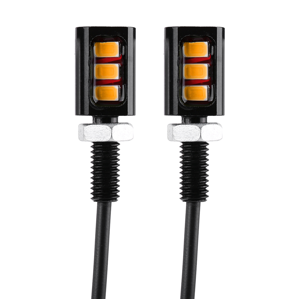 Set Mit 2 Universellen Gelben 12v-led-leuchten Für Auto- Oder Motorradkennzeichen, Zum Einschrauben.