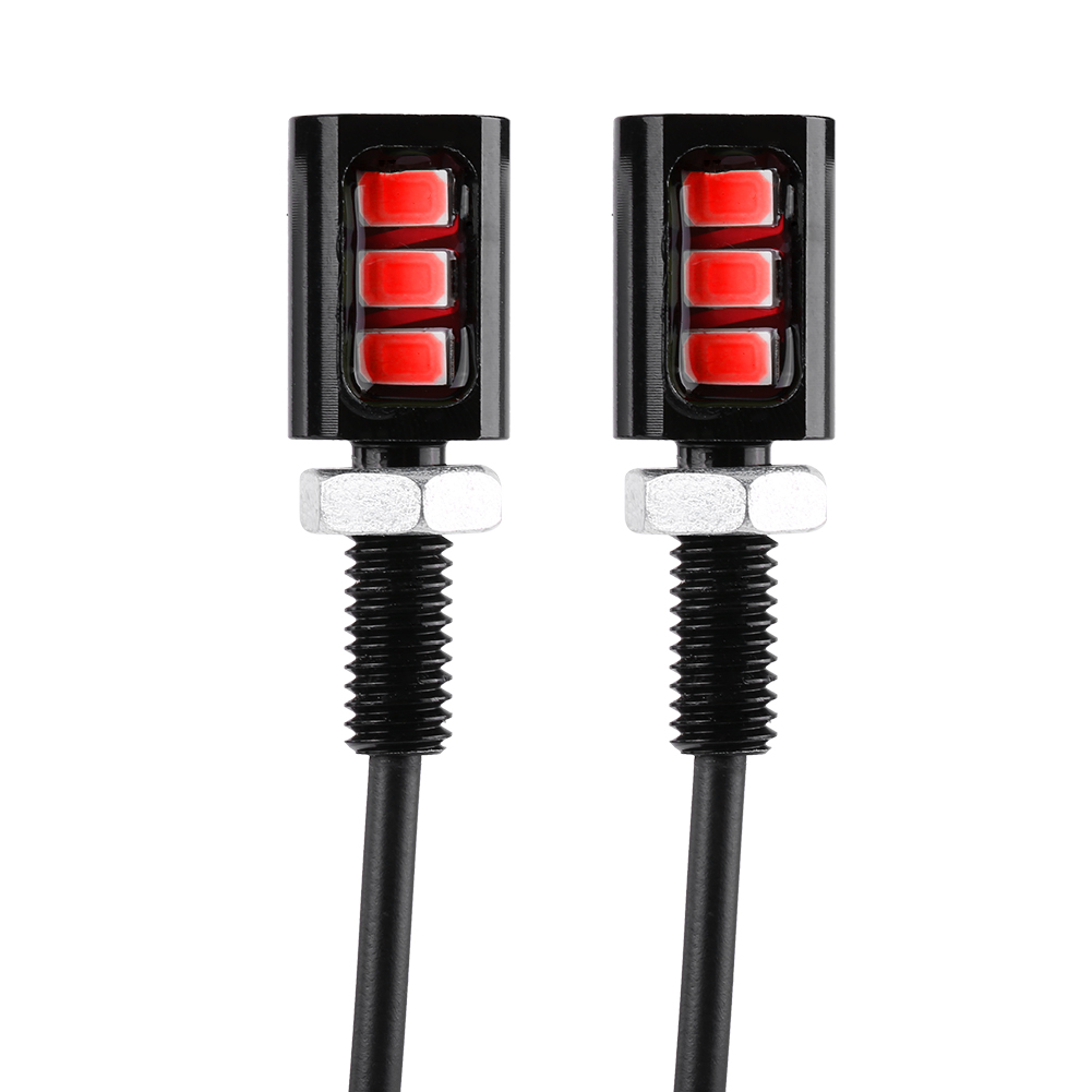 Set Mit 2 Universellen Roten 12v-led-leuchten Für Auto- Oder Motorradkennzeichen, Zum Einschrauben.