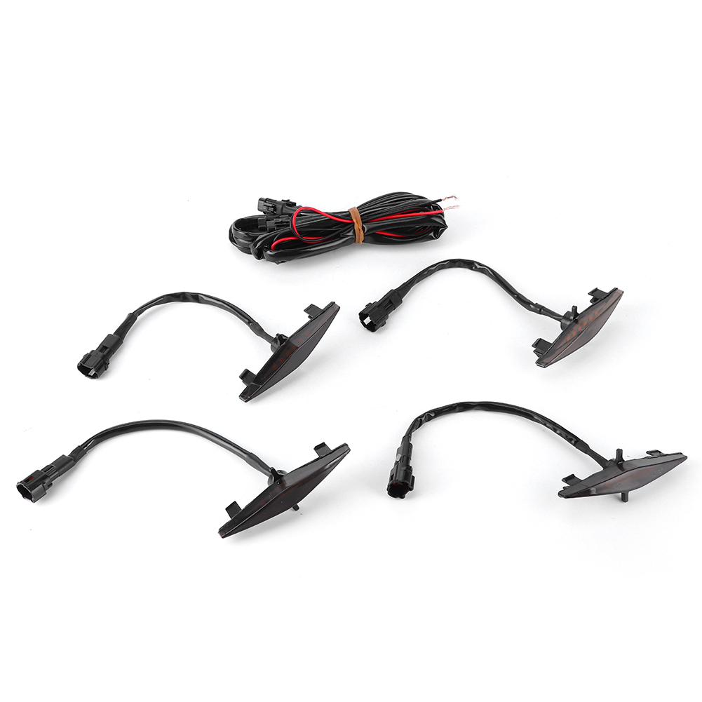 Satz Mit 4 Led-frontgrillleuchten, Kompatibel Mit Toyota 4runner Trd Pro (2014–2019), Schwarzes Gehäuse, Gelbe Beleuchtung