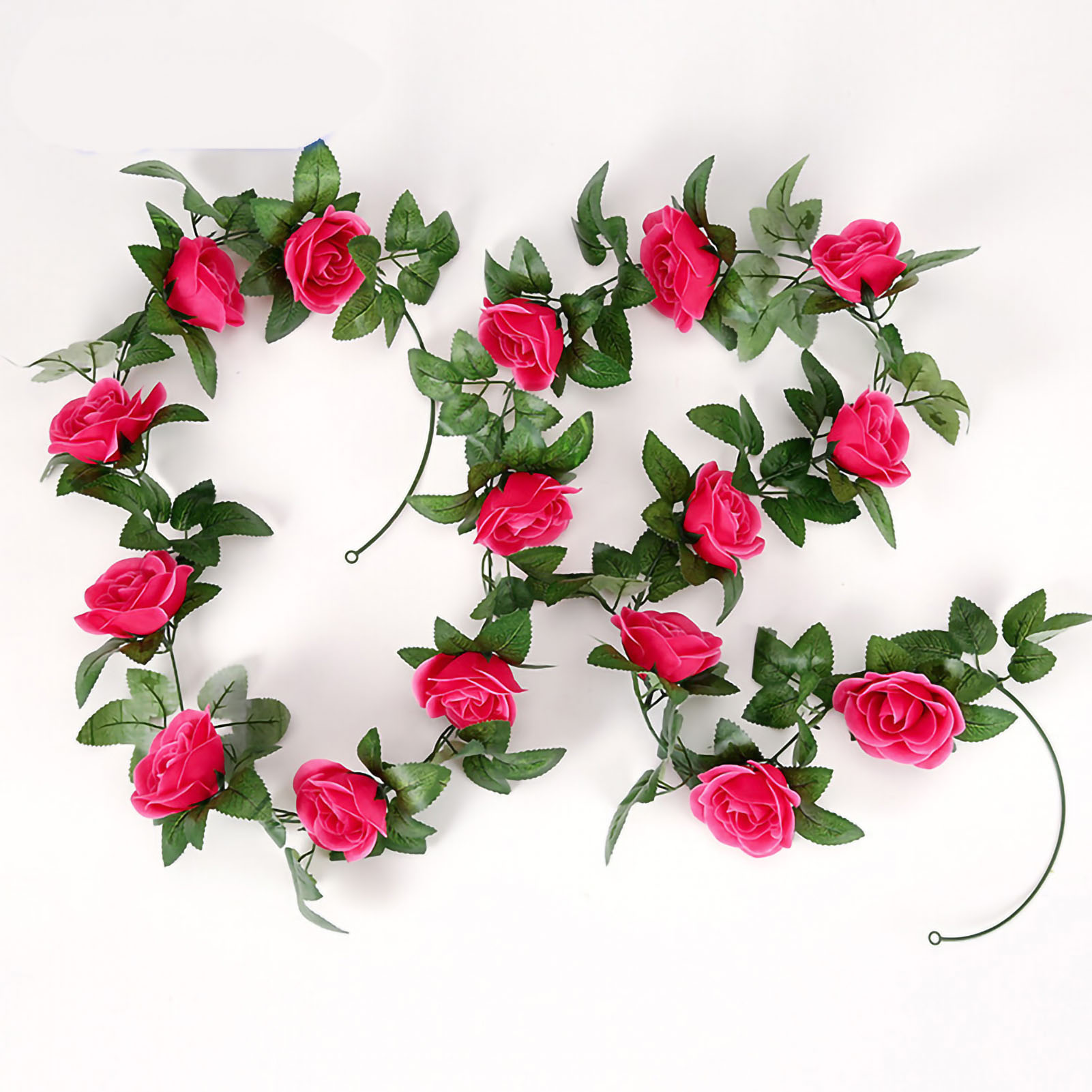 Künstliche Rosenranke 2,40 M (7,87 Fuß) Mit Hängendem Efeu Und Roten Rosen, Ideal Für Hochzeiten Und Partys.