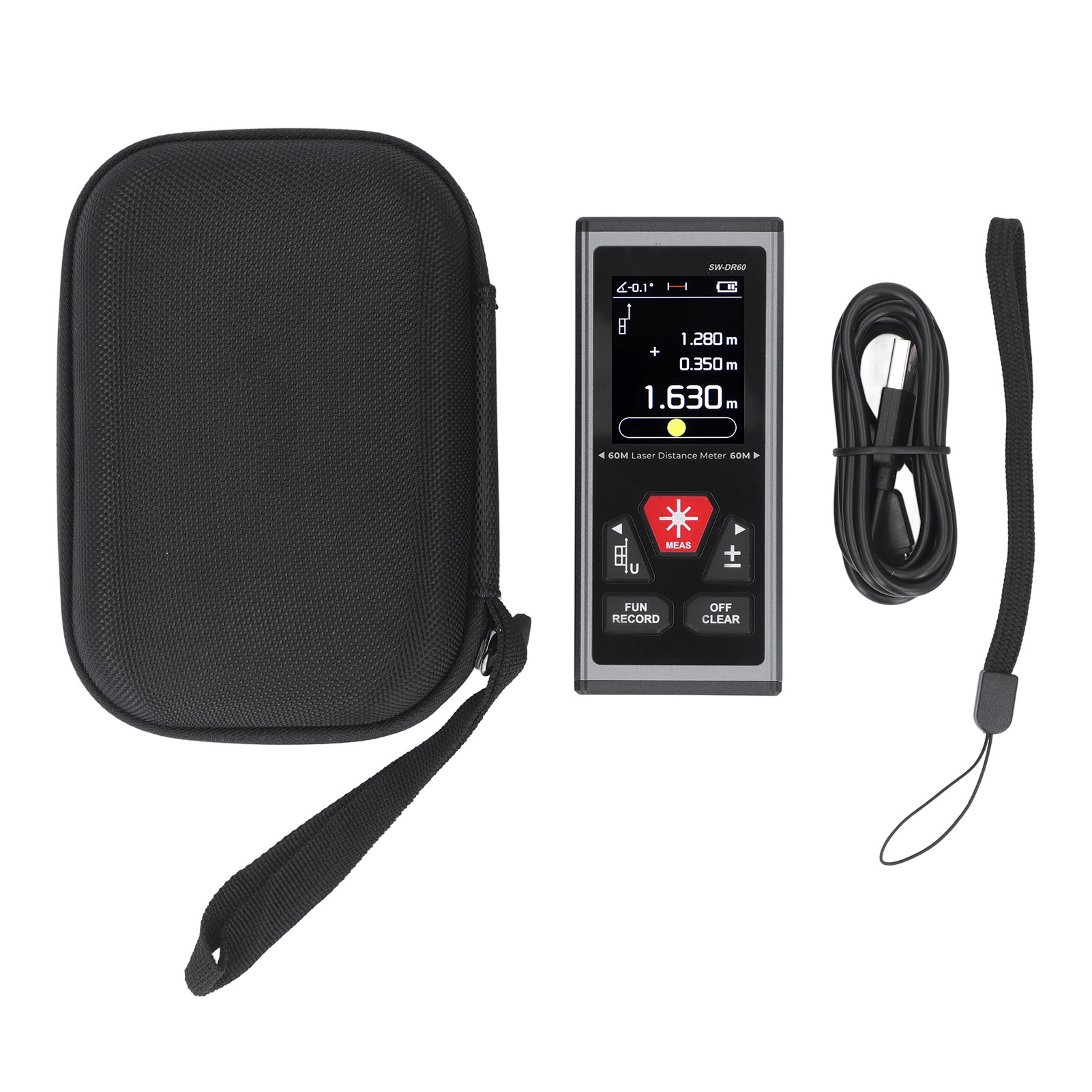 Wiederaufladbarer Dual-laser-entfernungsmesser Mit Usb-anschluss, Hochpräzises Digitales Multifunktions-lasermessgerät Sw-dr60