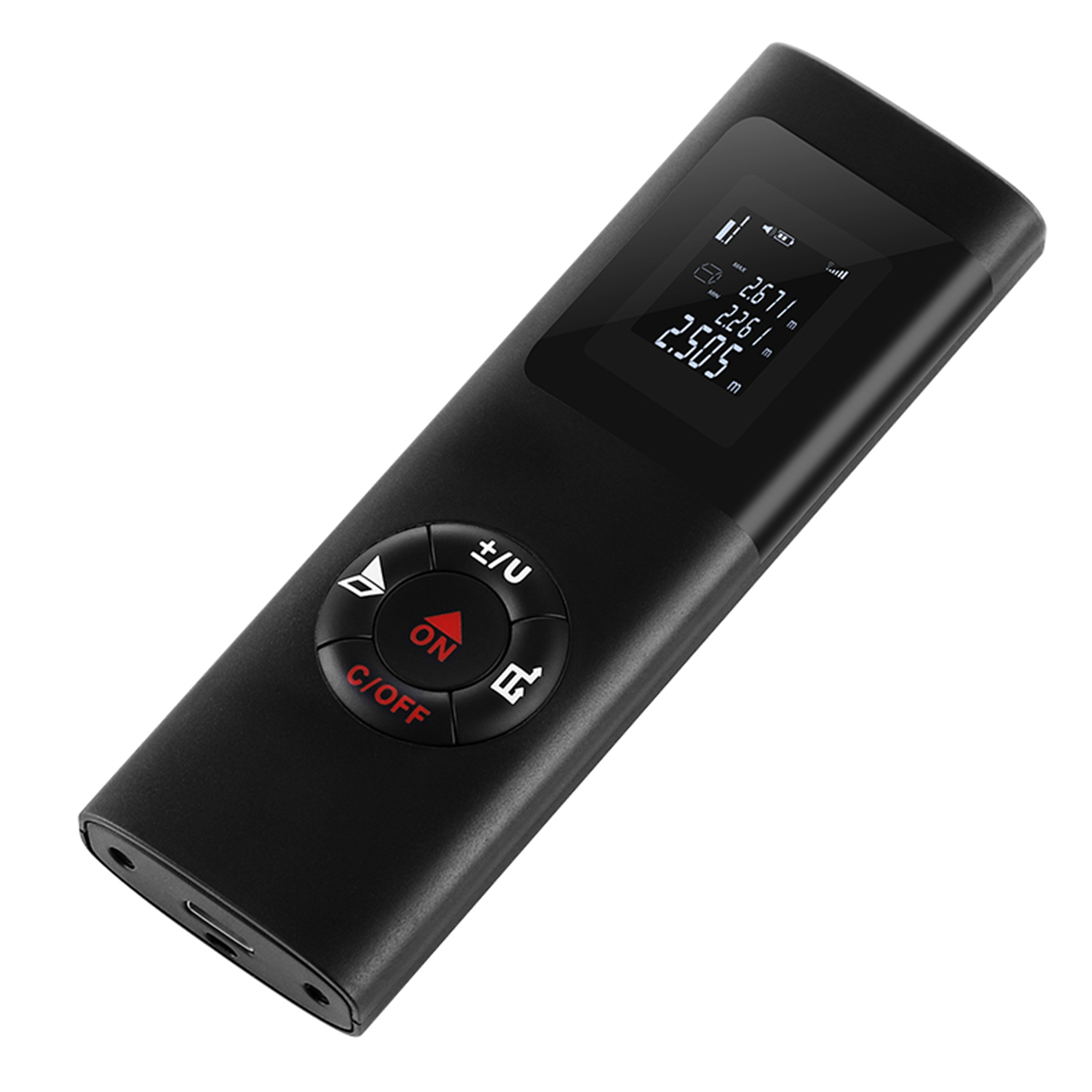 Miniatur-digitallaser-entfernungsmesser Mit 131 Fuß Reichweite Und Hintergrundbeleuchtetem Lcd-bildschirm Misst Fläche Und Volumen (in Quadratfuß) Nach Dem Satz Des Pythagoras.