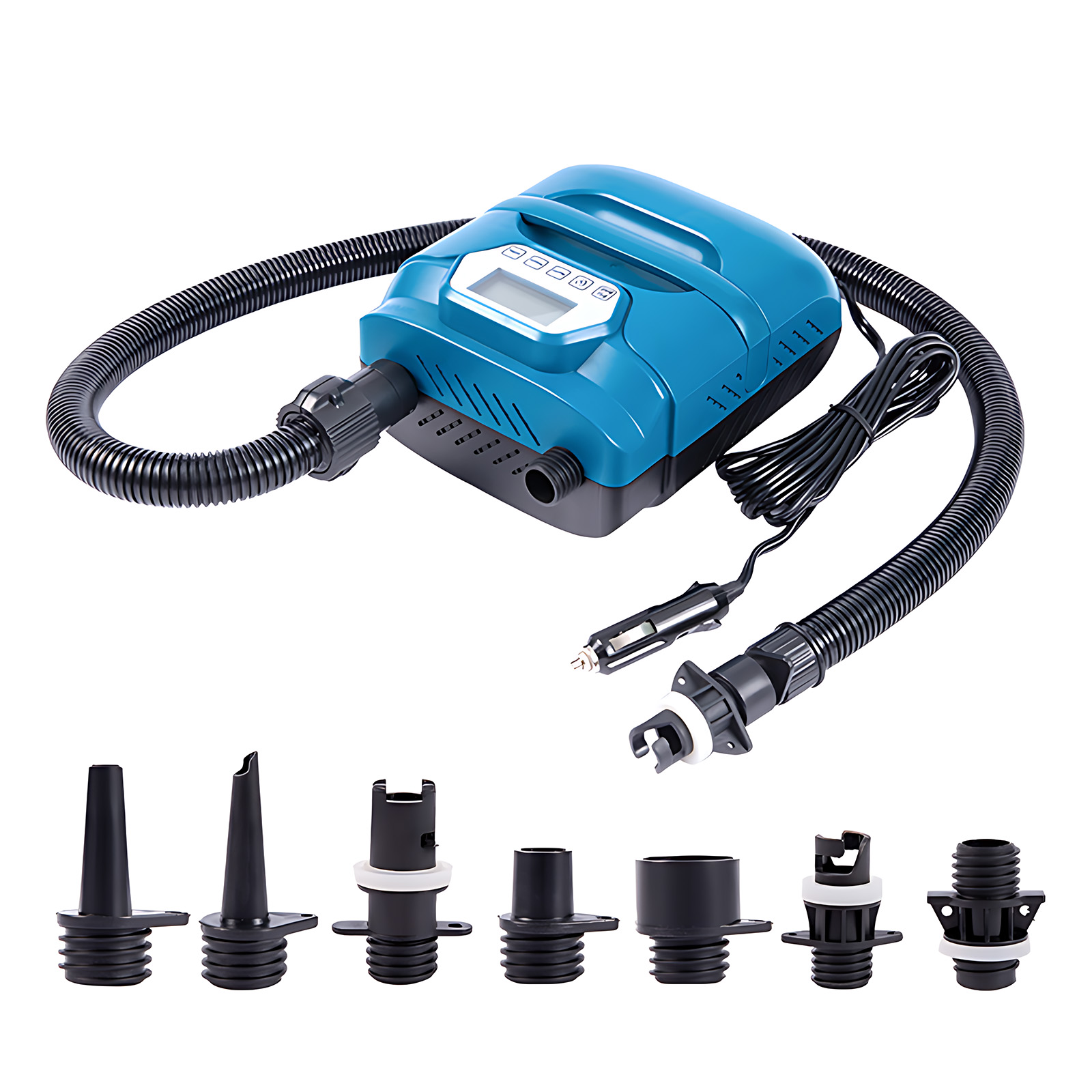 Hochdruck-sup-pumpe (20 Psi), Zwei 150-w-12-v-gleichstrommotoren, Elektrisches Aufpumpen Und Ablassen Der Luft, Mit 7 Düsen Für Paddleboards, Surfbretter, Luftmatratzen, Boote Und Kajaks. Tragegriff U