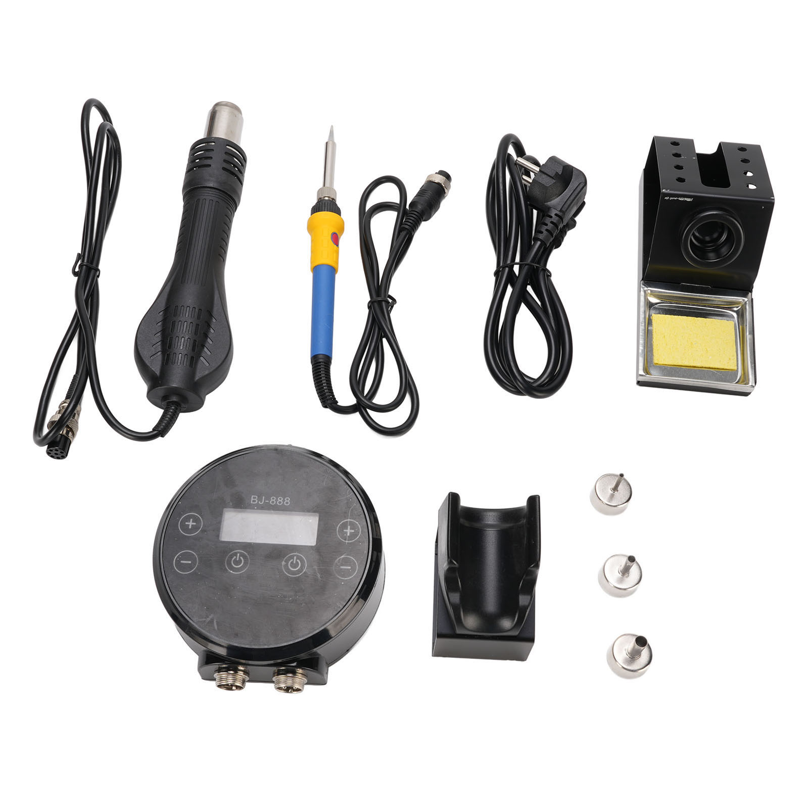 2-in-1-lötstationsset Mit Lötkolben, Digitalanzeige Und 3 Heißluftdüsen Für Elektronik (eu-stecker 220 V).