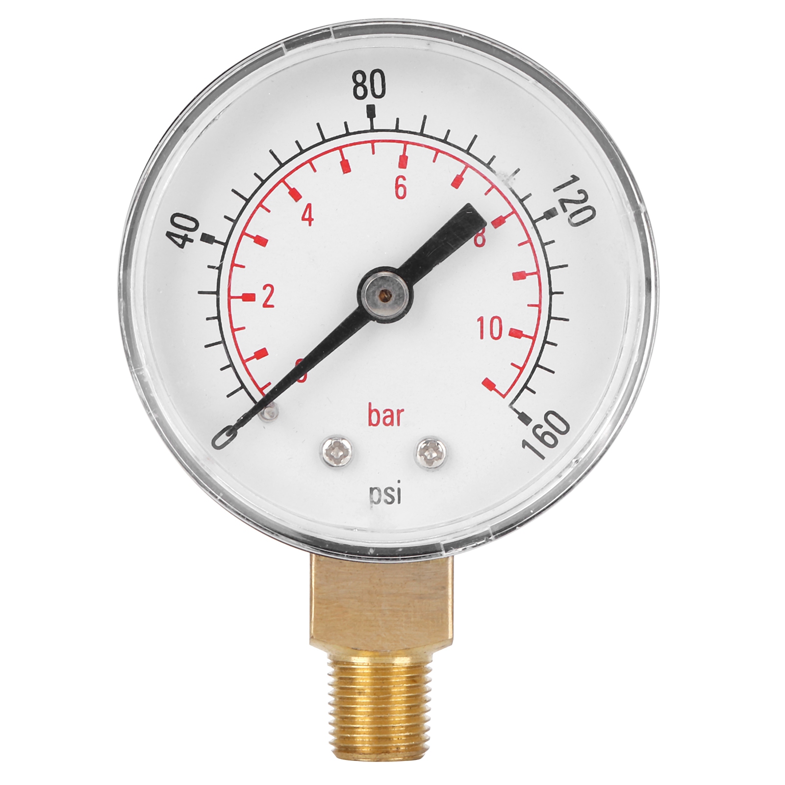 Vakuummeter Mit Doppelskala Für Wasser, Öl, Gas Und Flüssigkeiten (0-160 Psi / 0-11 Bar)