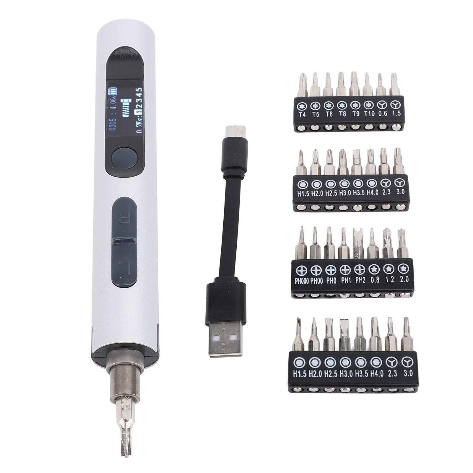 Mini-hochpräzisions-elektroschrauber, Handy-reparaturwerkzeug, Silber