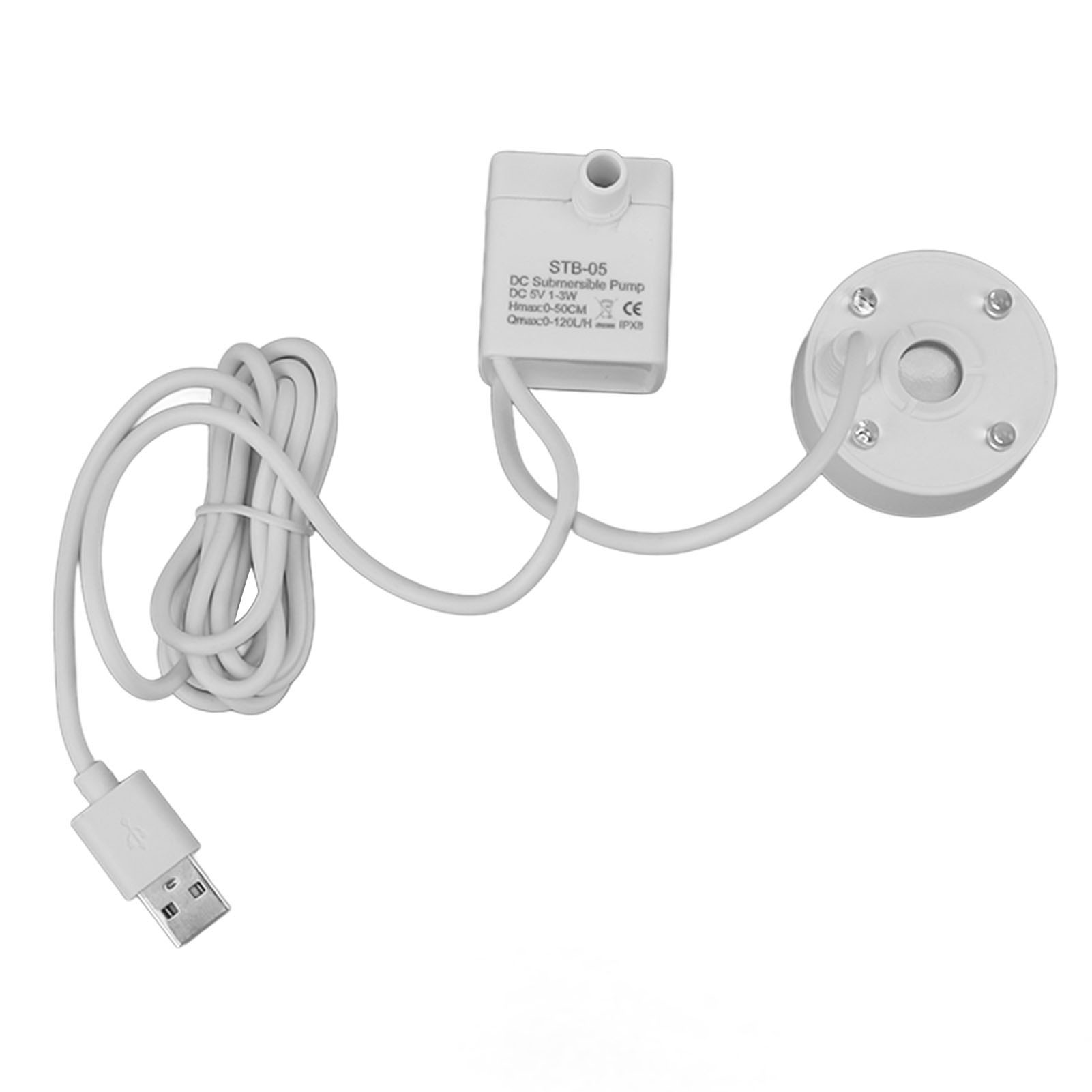 Usb-nebelsystem Mit Pumpe, Mehrfarbiger Led-lichtfontäne, 5v-zerstäuber Und Luftbefeuchter, Nebelmaschine Für Teich, Garten Oder Büro, Weiß