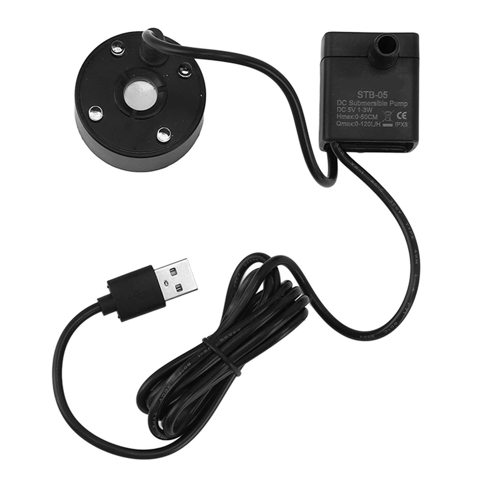 Usb-nebelsystem Mit Pumpe, Mehrfarbiger Led-beleuchtung, Springbrunnen, Zerstäuber, Luftbefeuchter, 5v-nebelmaschine Für Teich, Garten Oder Büro, Schwarz