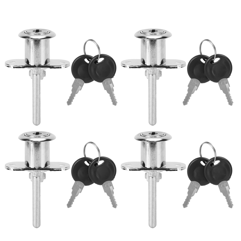 Set Mit 4 Nockenschlössern Aus Zinklegierung Für Schubladen, Dreifachschränke Und Schreibtische – Hardware-zubehör