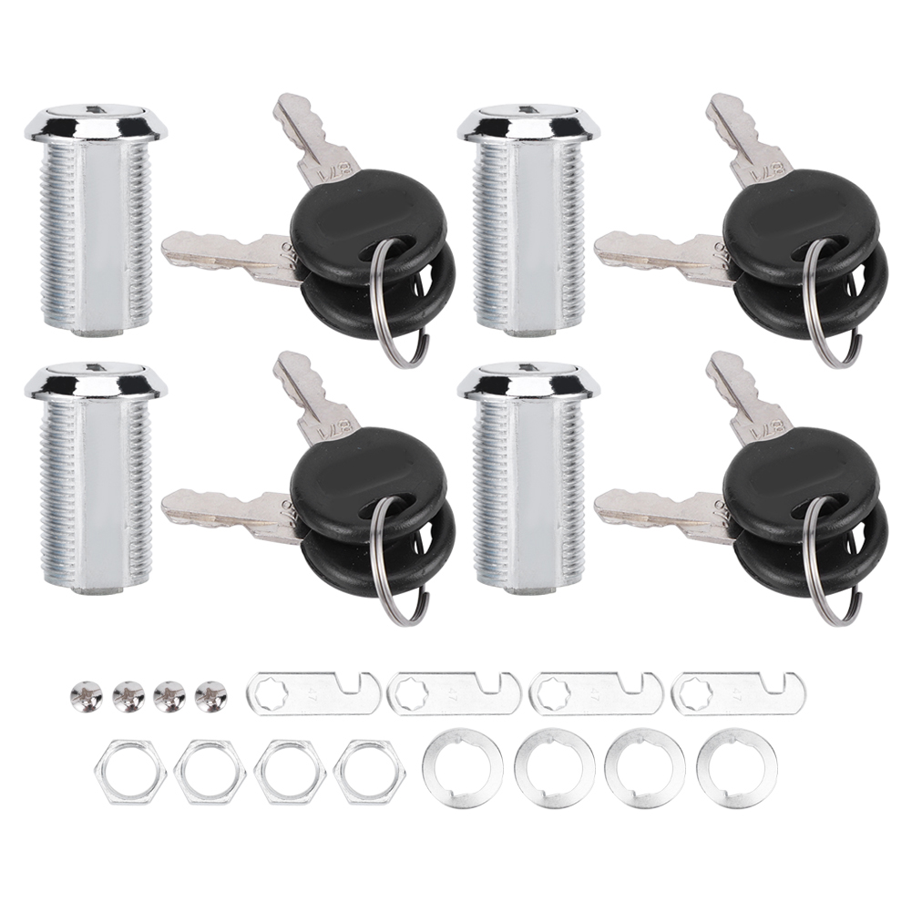 Set Mit 4 Nockenschlössern Aus Zinklegierung Für Aktenschränke, Briefkästen, Schubladen, Schiebetüren, Sicherheitsschlösser Mit Schlüsseln (103 X 25)