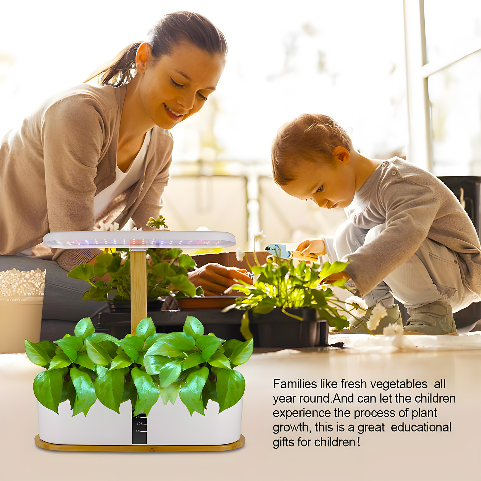 Hydroponisches Indoor-anbausystem, 10 Pflanzkapseln, 20-w-72-led-vollspektrumlampe, Höhenverstellbar, Leise Smart-pumpe, Keimset Für Gemüse, Blumen Und Obst