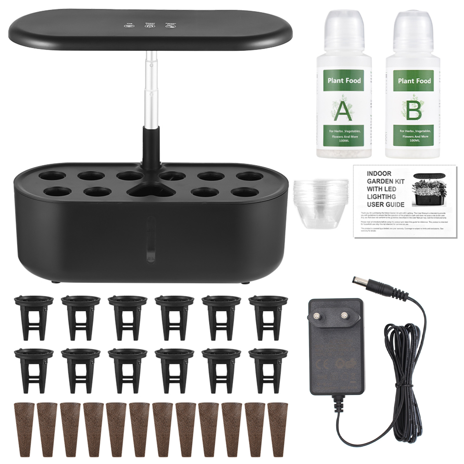 Gartenbaulampe Für Den Innenbereich Zur Beleuchtung Von Obst Und Gemüse, Touchscreen, 24 W, Vollspektrum, 104 Leds, Farbige Schreibtischlampe Mit Wasserpumpe, 3,6-liter-wassertank Und Verstellbarer Hö