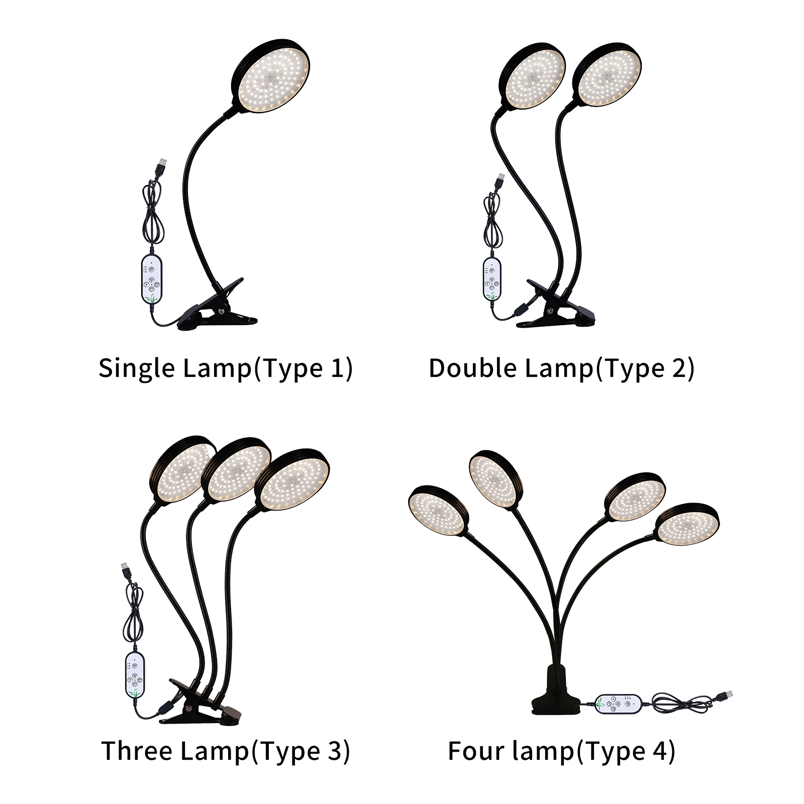 Vollspektrum-led-pflanzenlampe, Weißes Licht, 4/8/12-stunden-timer, 5 Helligkeitsstufen, Befestigungsclip Für Zimmerpflanzensetzlinge, Verstellbare Schwanenhals-usb-pflanzenlampe, Sonnenähnliches Lich
