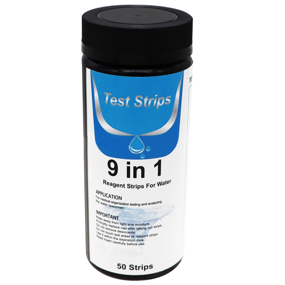 9-in-1 Tragbare Wasserteststreifen Für Schwimmbäder Und Aquarien 50 Schnellteststreifen Für Die Wasserreinheit Im Haushalt, Geeignet Für Trinkwasser, Aquarien Und Schwimmbäder.